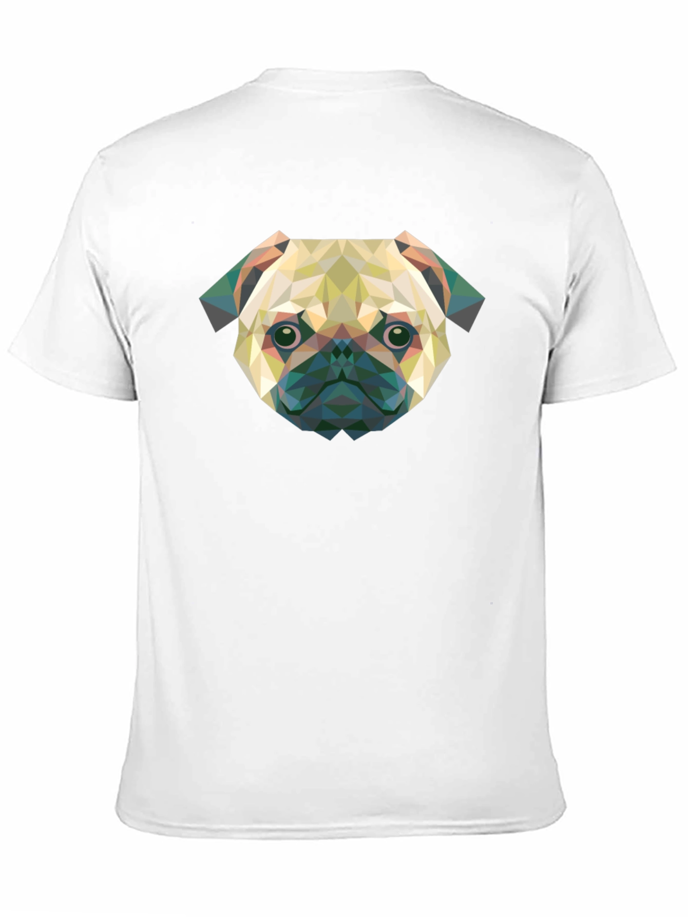 Geometric Pug Graphic Tee - Modern Dog Lover Shirt