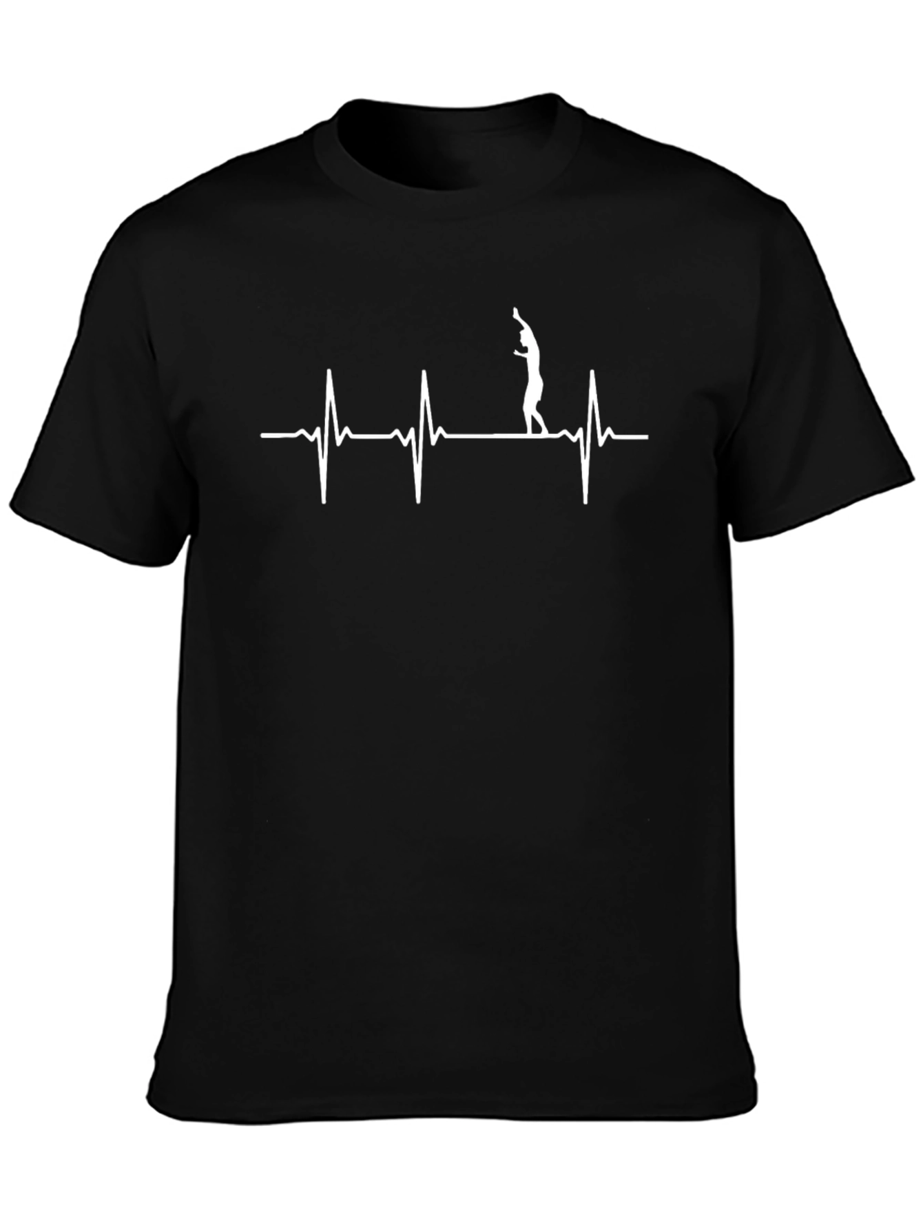Heartbeat Gymnastics Graphic Tee - Black Cotton