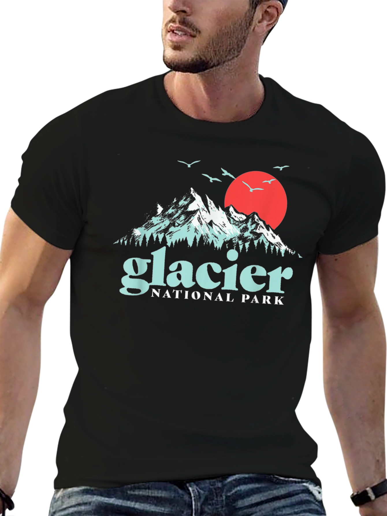 Glacier National Park T-Shirt Black Graphic Tee