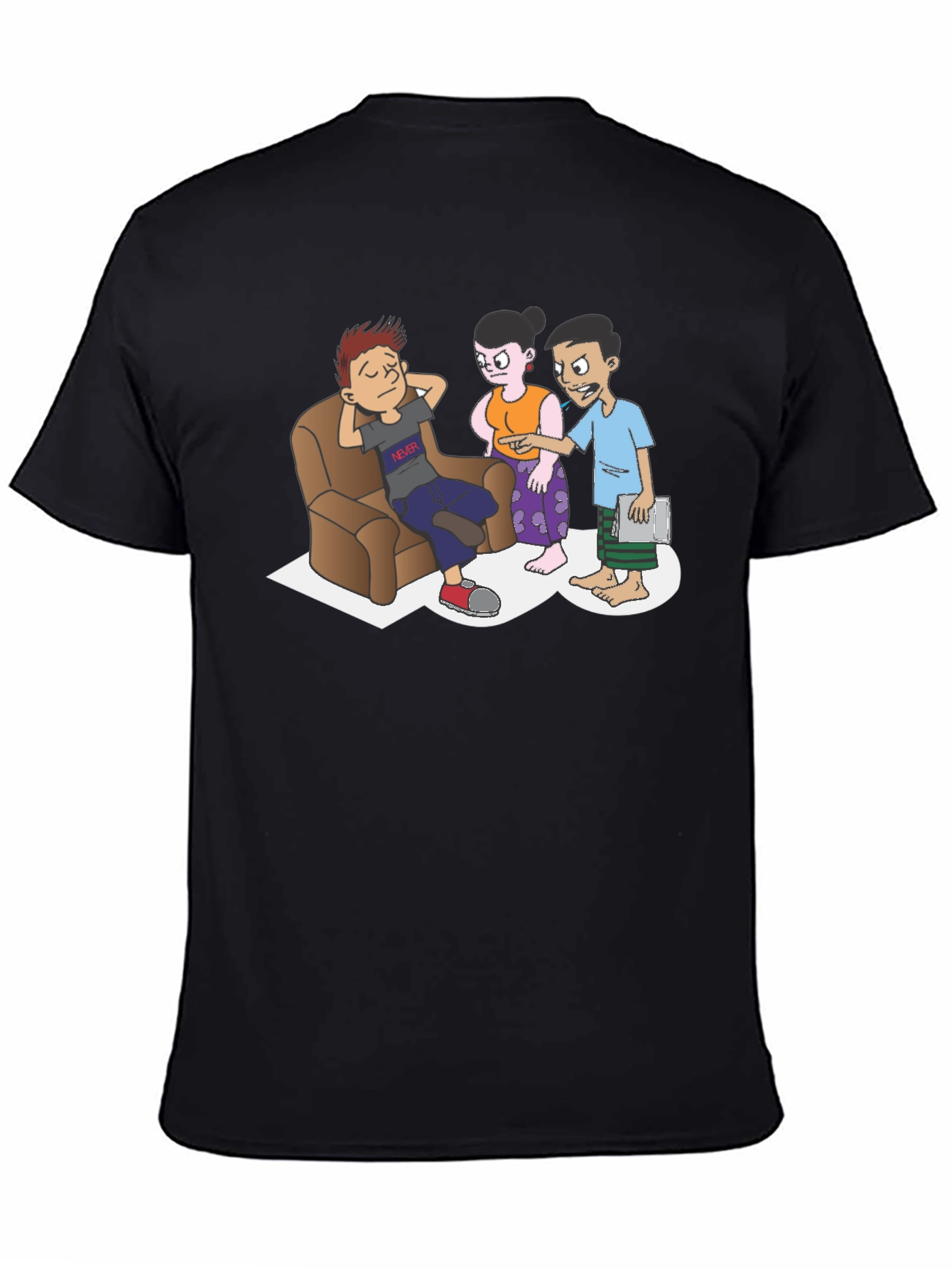 Funny Cartoon T-Shirt - Black Graphic Tee