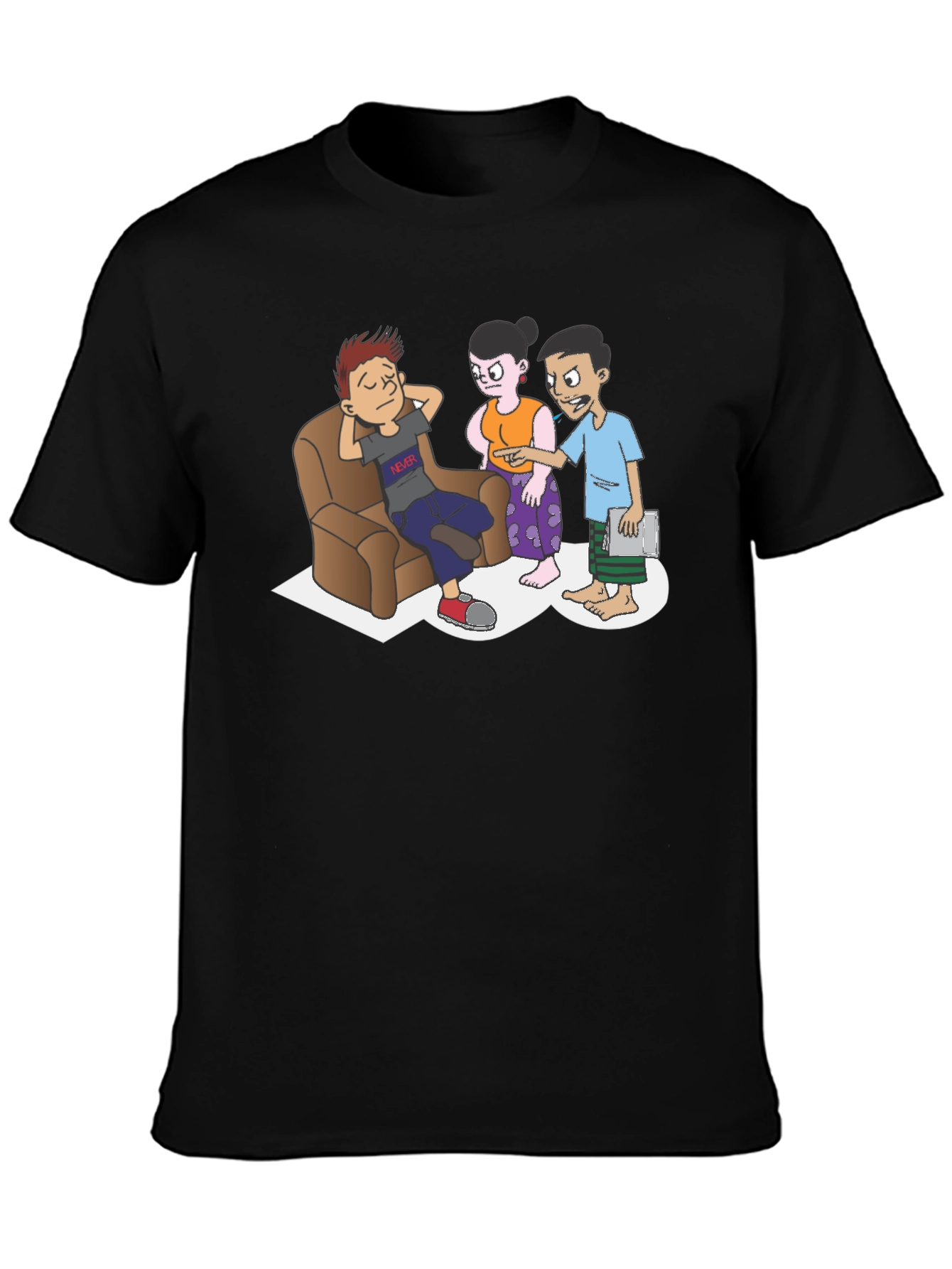 Funny Cartoon T-Shirt - Black Graphic Tee