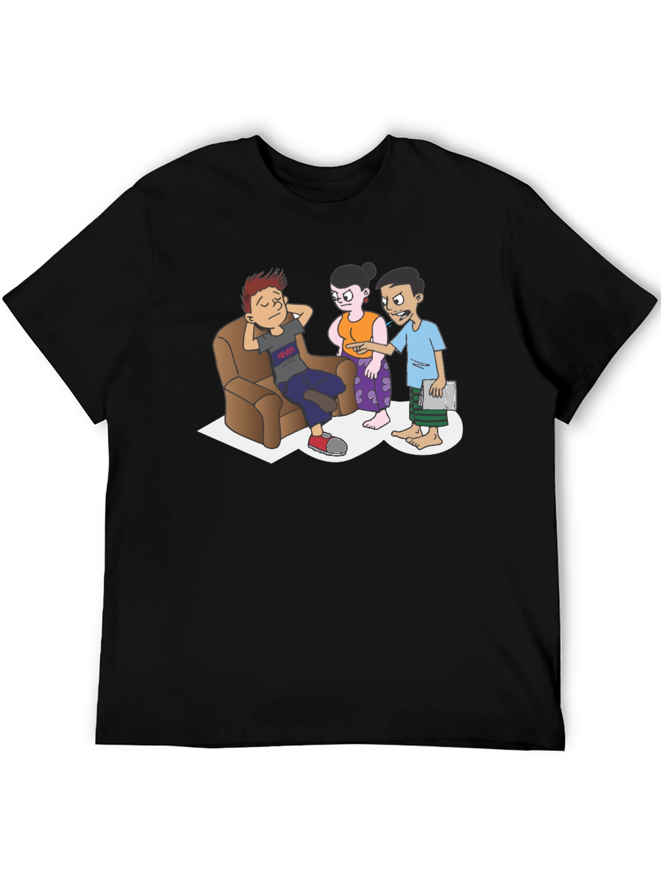 Funny Cartoon T-Shirt - Black Graphic Tee