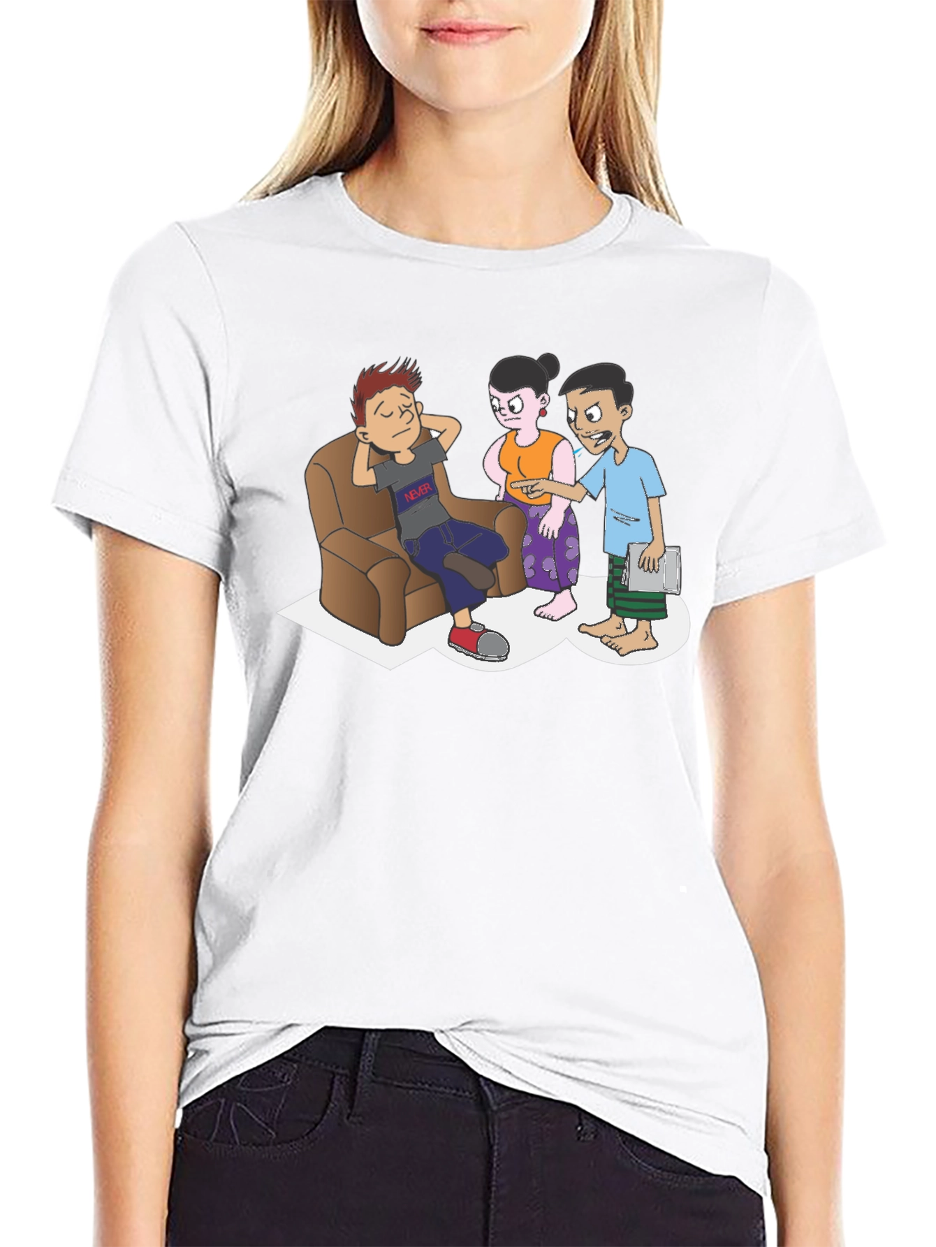 Funny Cartoon T-Shirt - Black Graphic Tee