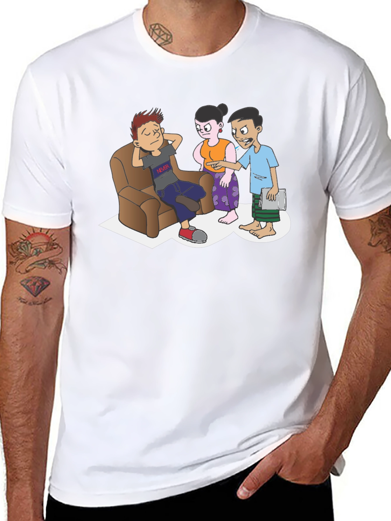 Funny Cartoon T-Shirt - Black Graphic Tee