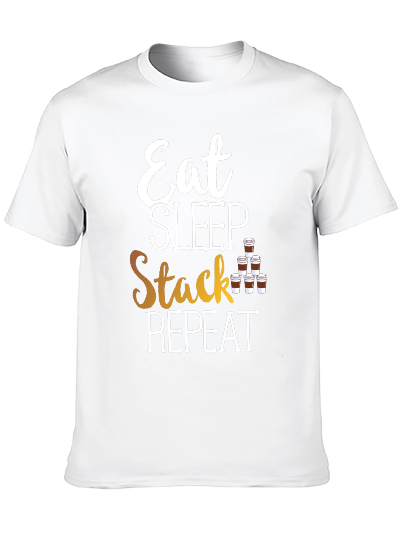 Eat Sleep Stack Repeat T-Shirt - Coffee Lover Tee