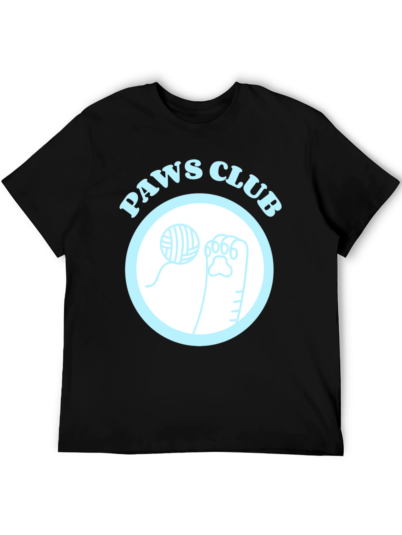 Paws Club Graphic Tee - Black Cotton T-Shirt