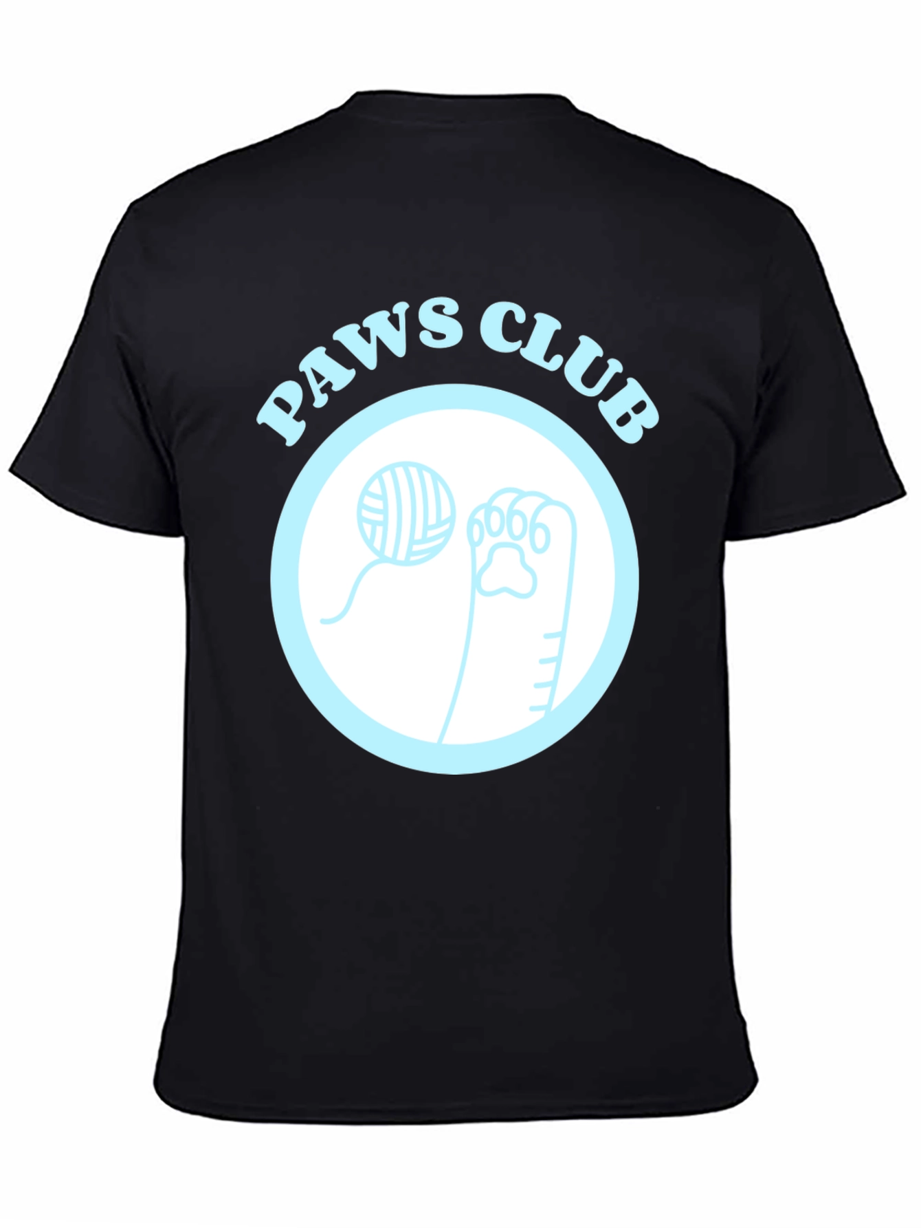 Paws Club Graphic Tee - Black Cotton T-Shirt