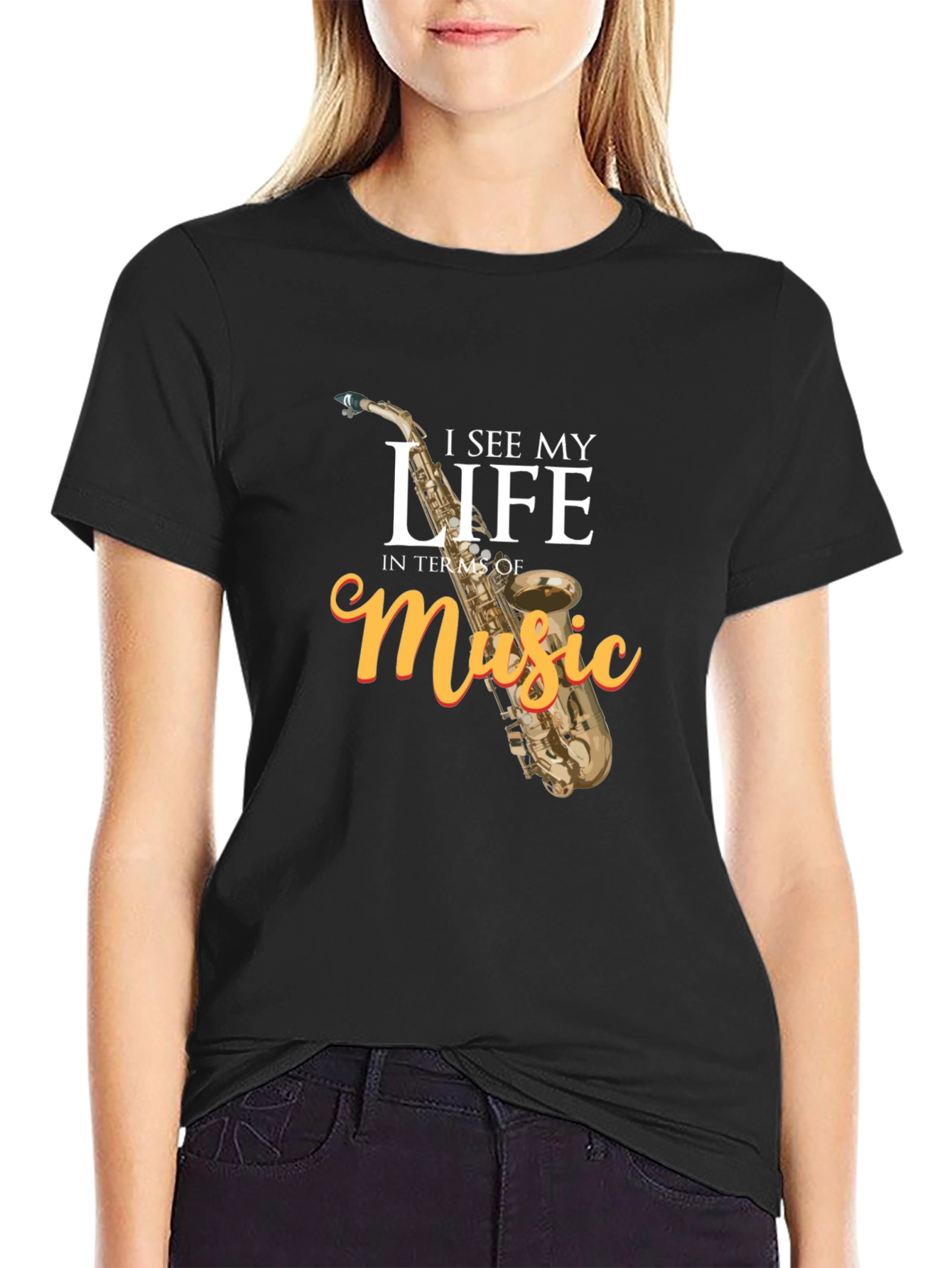 Music Lovers Black Graphic T-Shirt