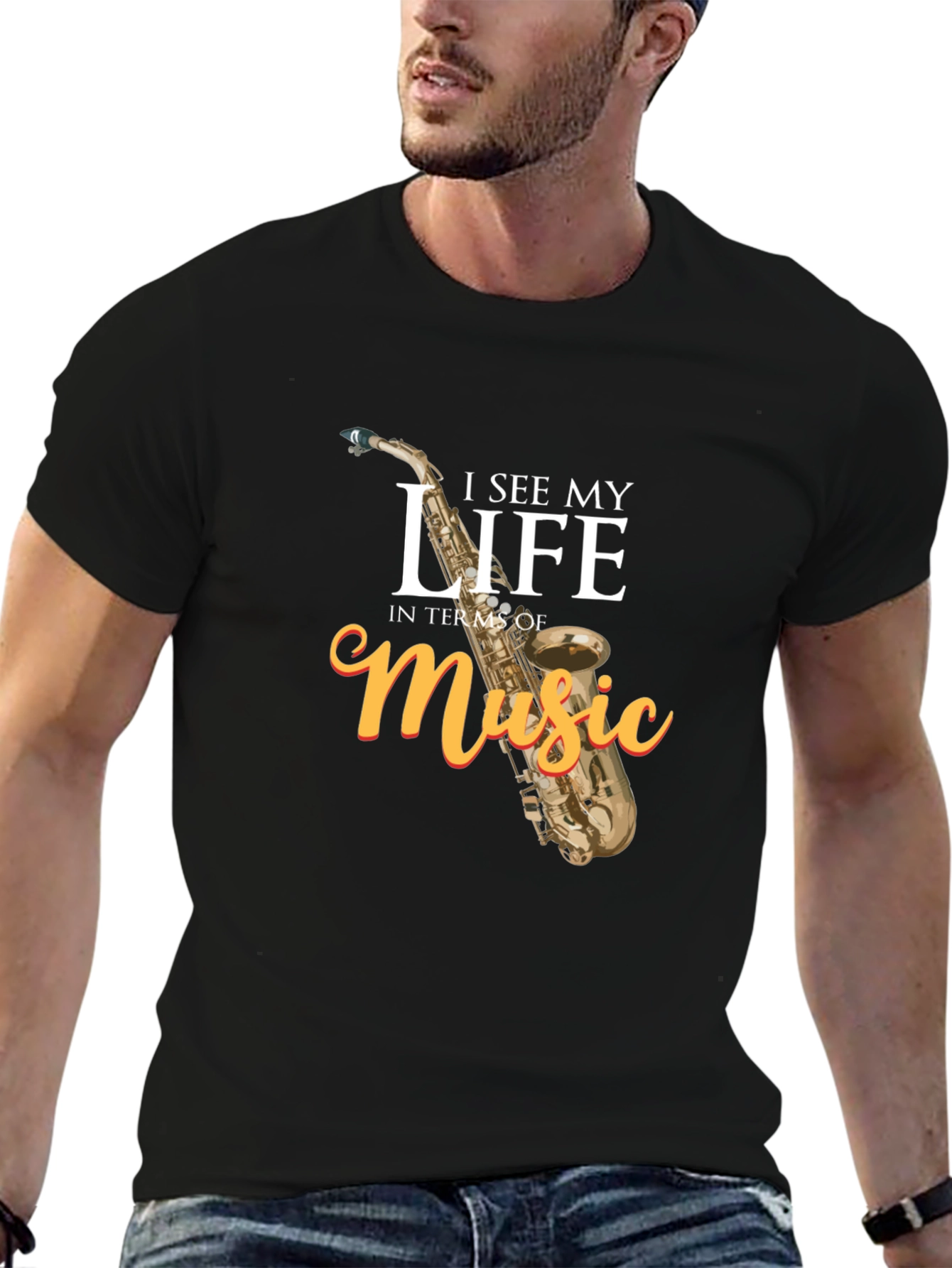 Music Lovers Black Graphic T-Shirt