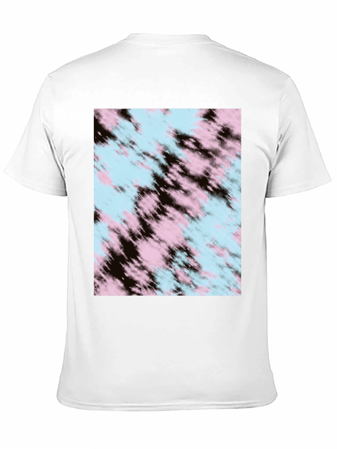 Tie-Dye Pattern Black Crew Neck T-Shirt