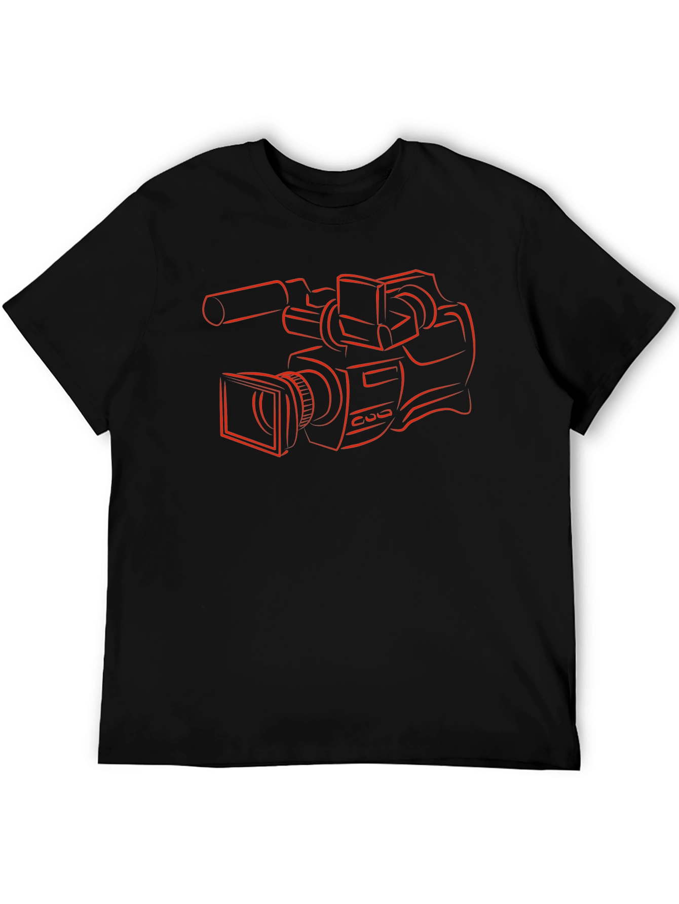 Camera Graphic Tee - Black Cotton T-Shirt