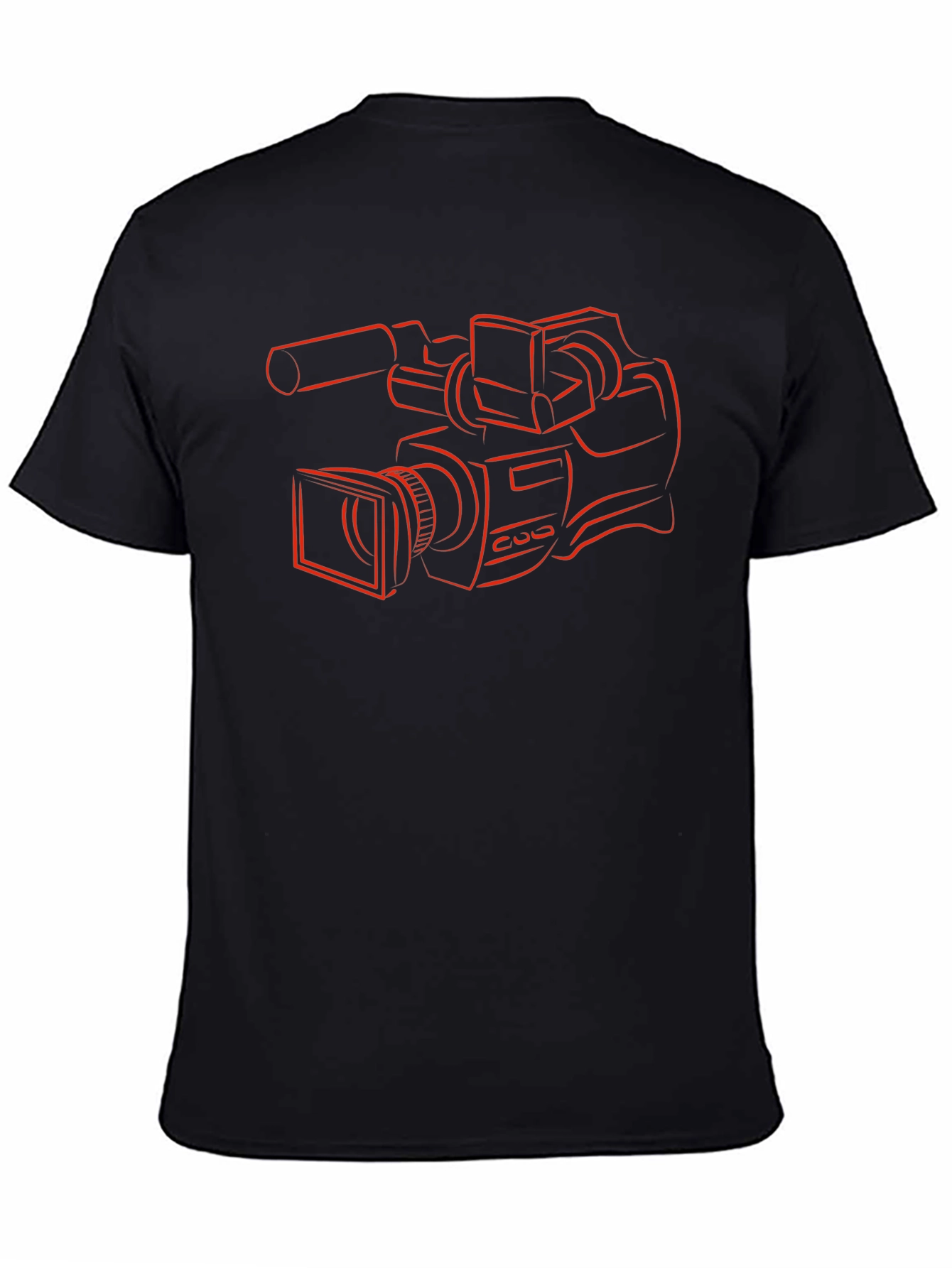 Camera Graphic Tee - Black Cotton T-Shirt