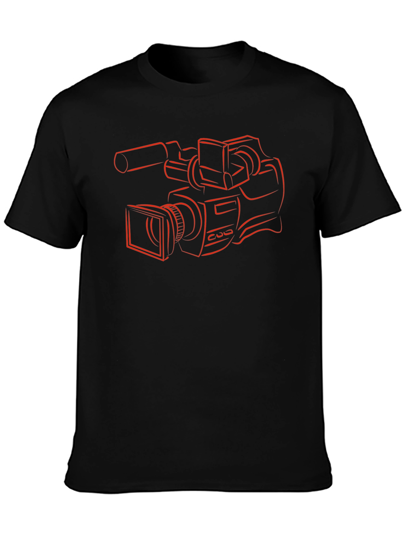 Camera Graphic Tee - Black Cotton T-Shirt