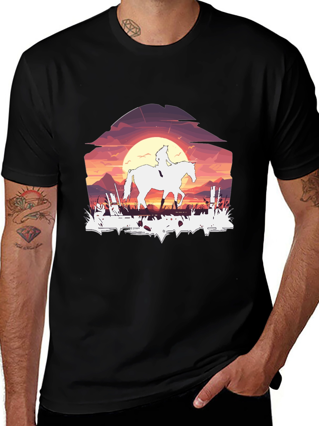 Sunset Rider Graphic Tee - Black