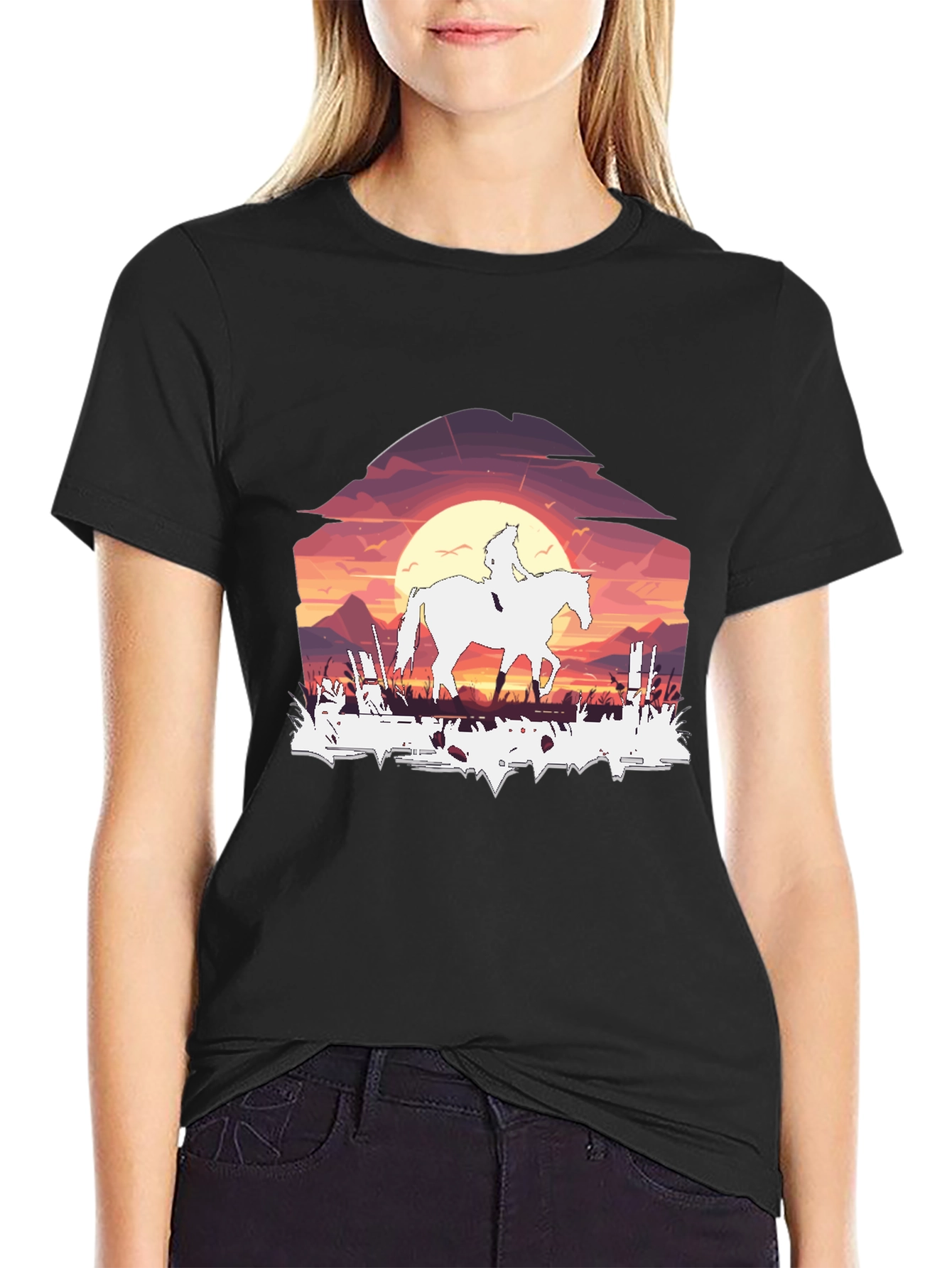 Sunset Rider Graphic Tee - Black