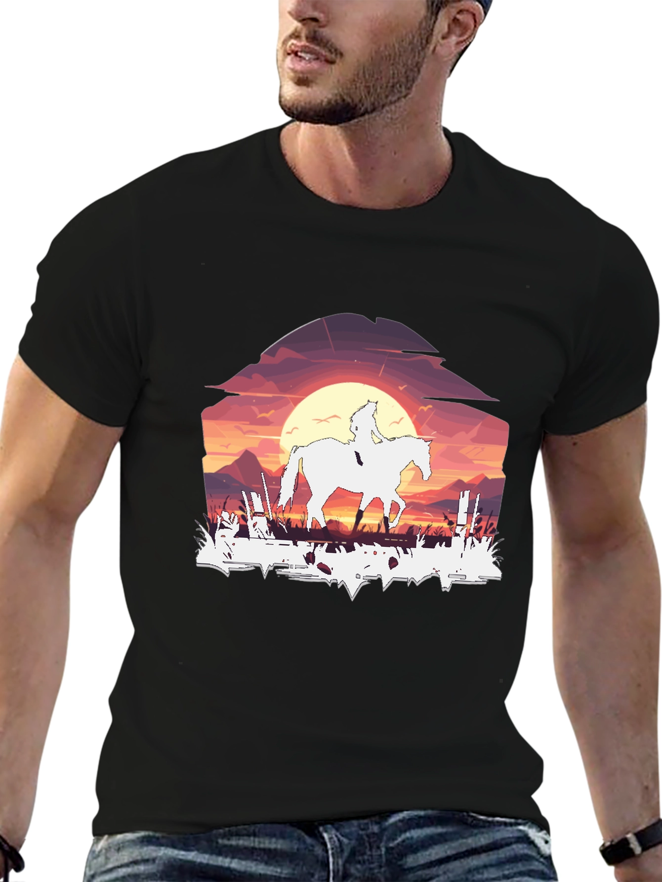 Sunset Rider Graphic Tee - Black