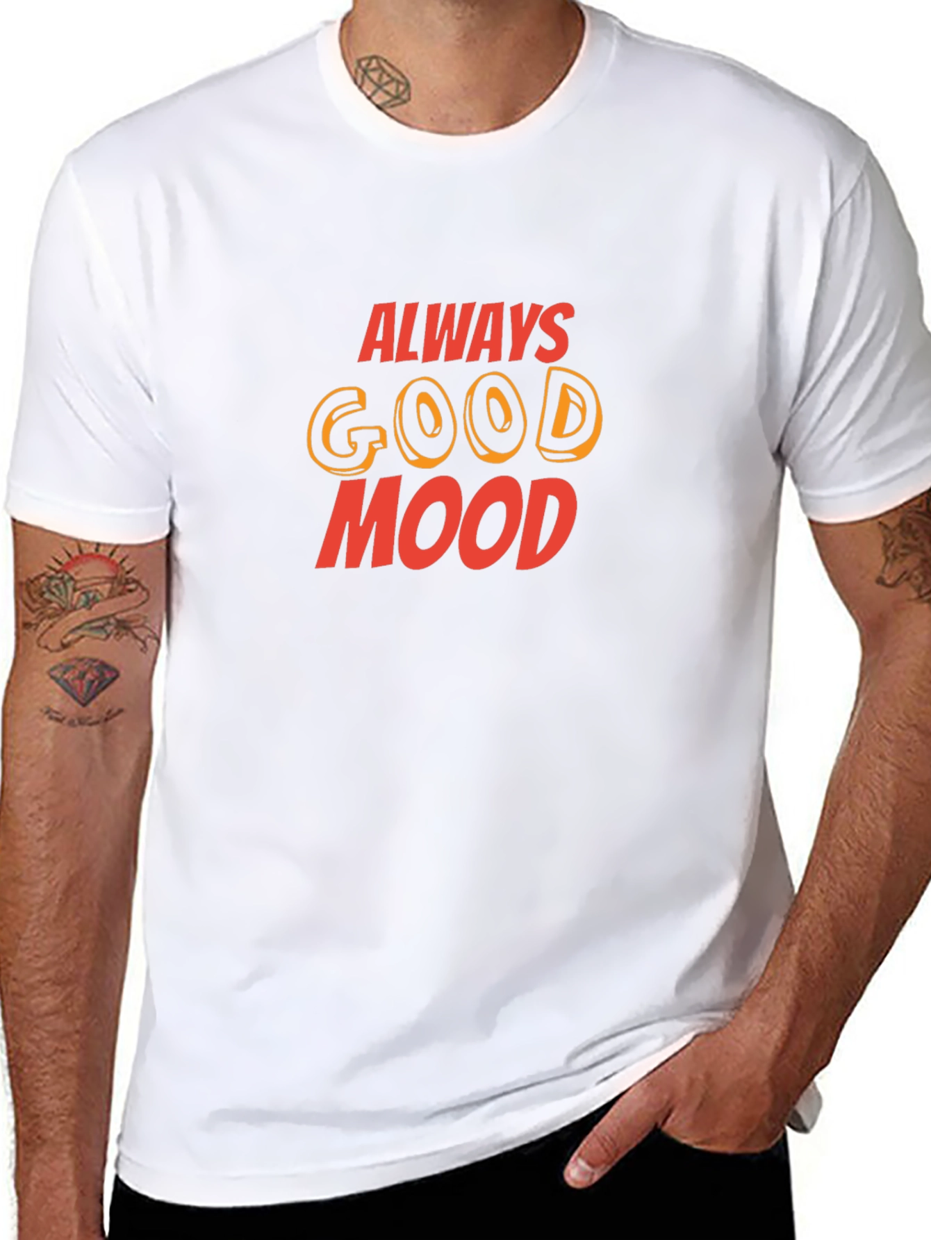Always Good Mood Graphic Tee - Black Casual T-Shirt