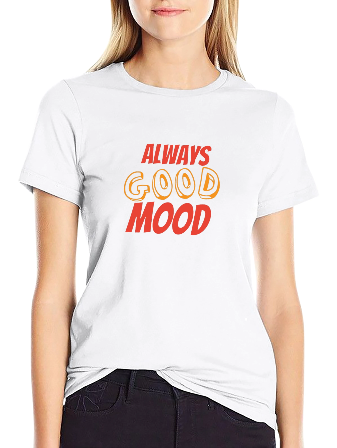 Always Good Mood Graphic Tee - Black Casual T-Shirt