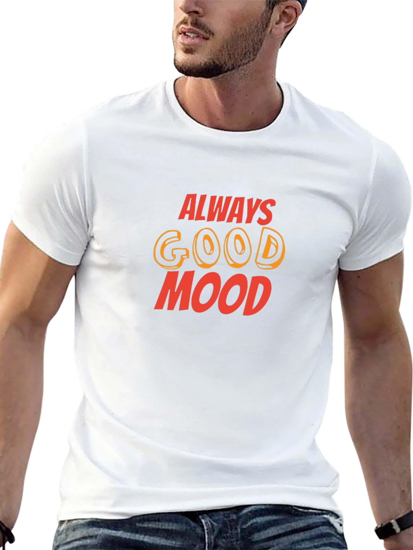 Always Good Mood Graphic Tee - Black Casual T-Shirt