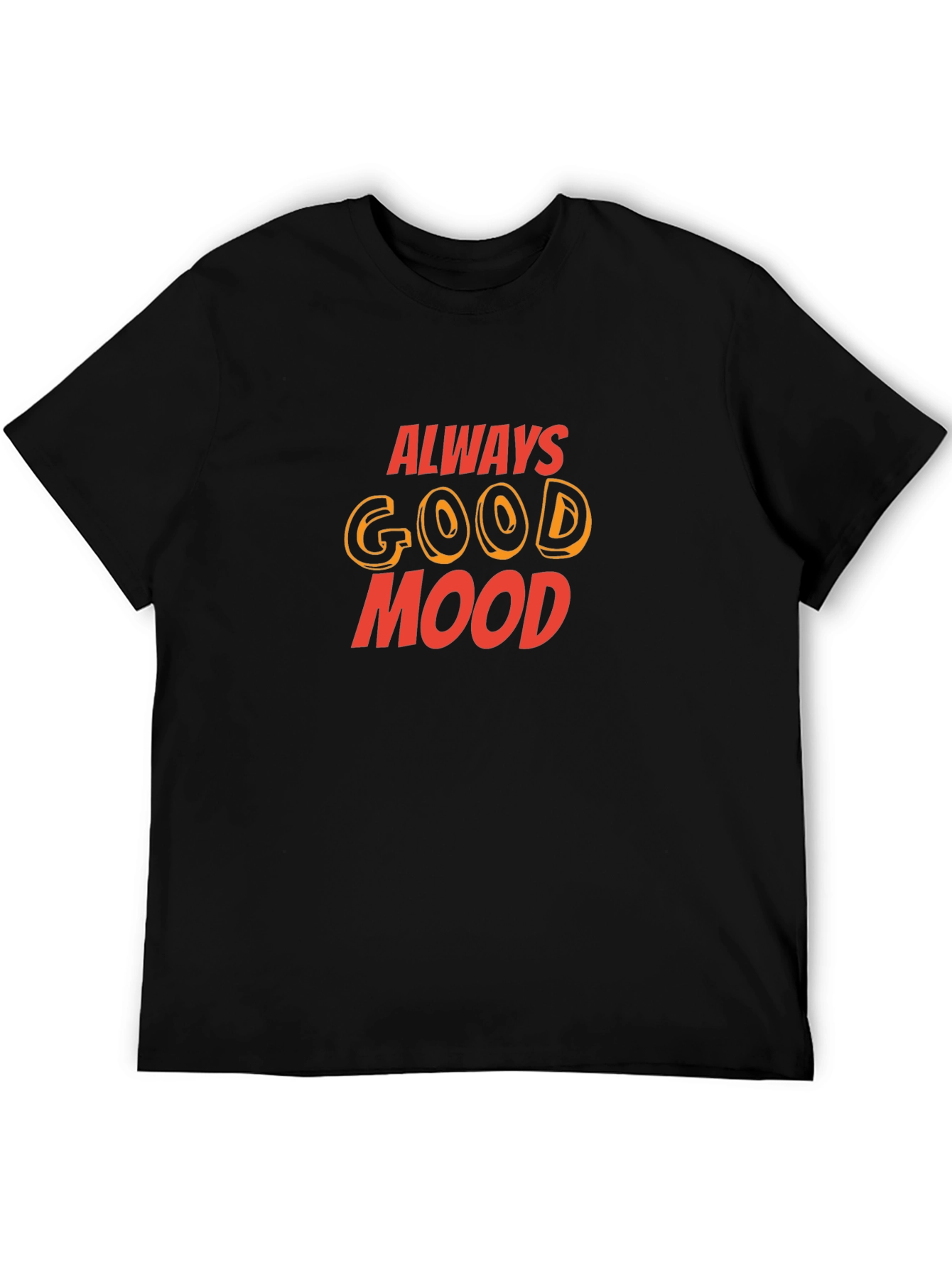 Always Good Mood Graphic Tee - Black Casual T-Shirt