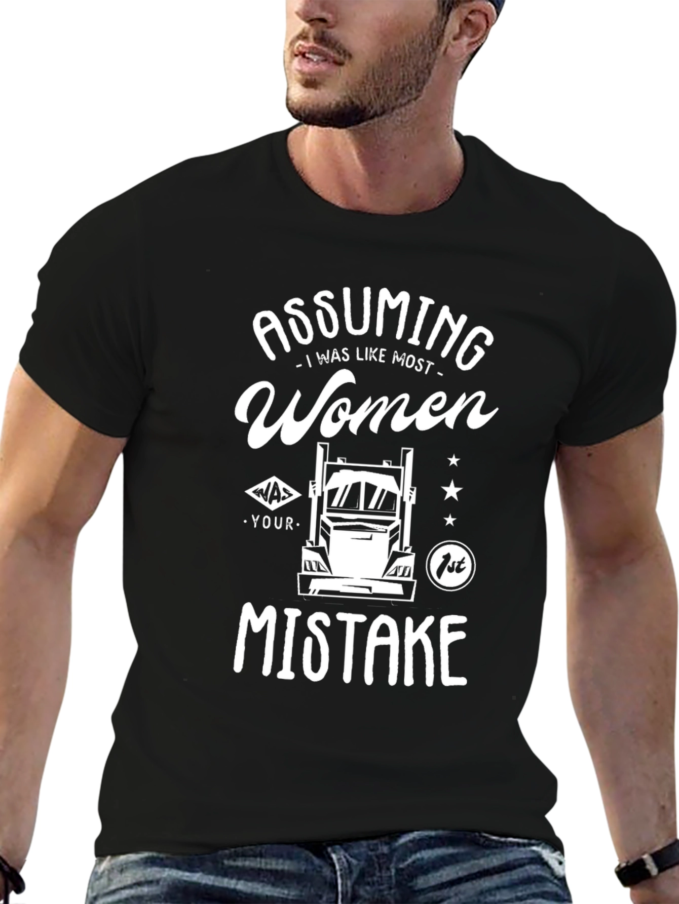 Assuming Women Trucker T-Shirt