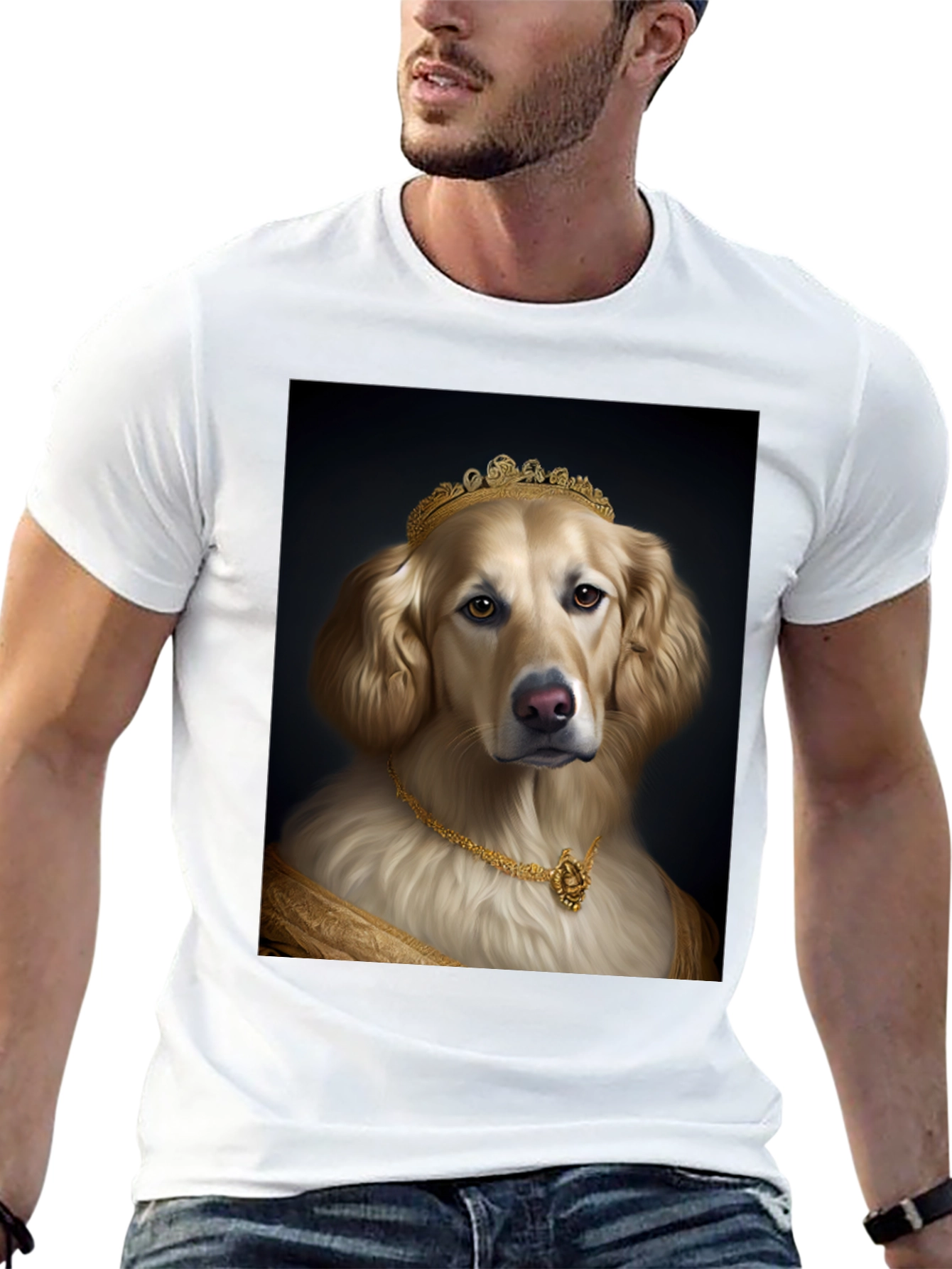 Golden Retriever Queen Black T-Shirt
