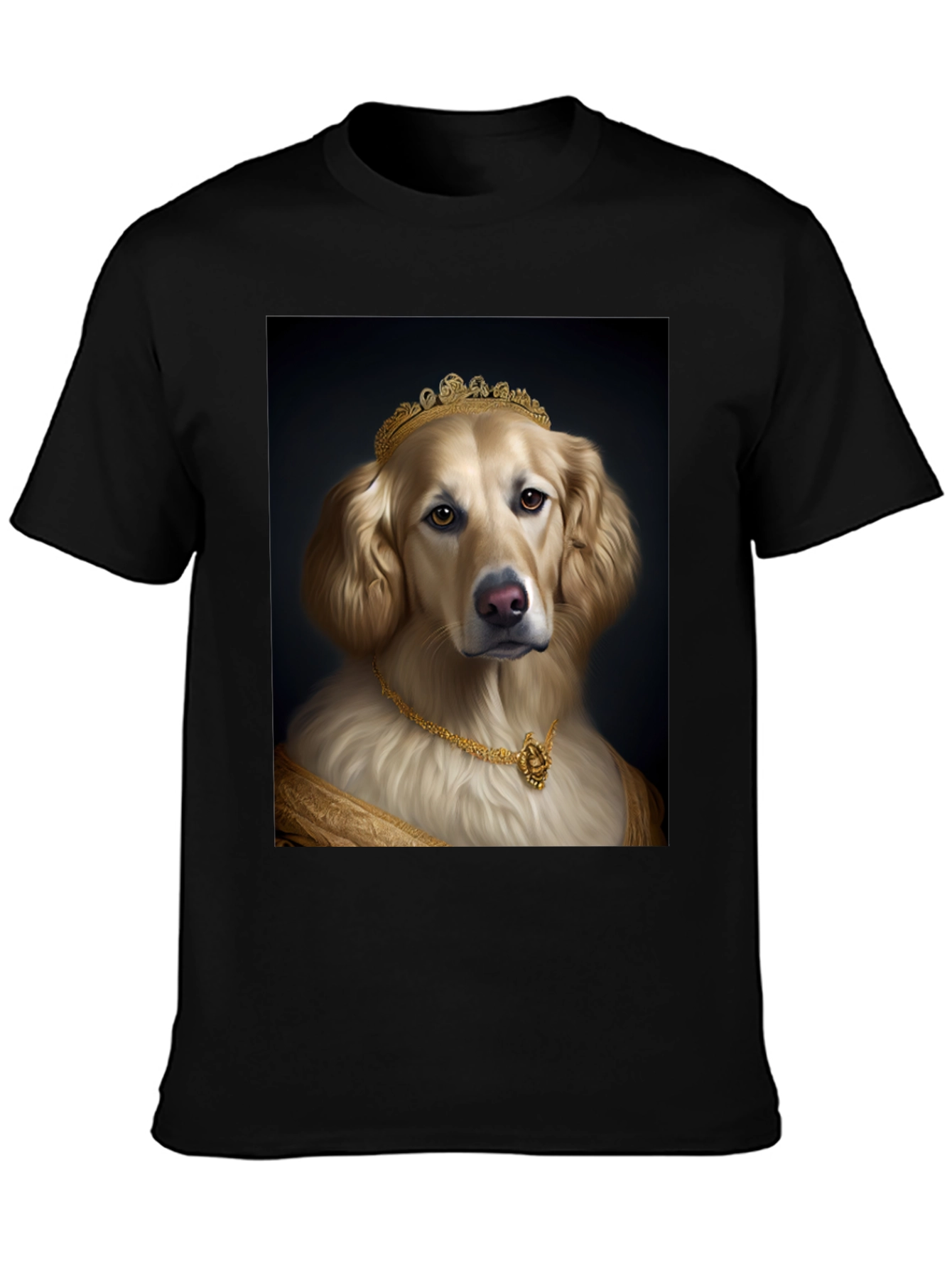 Golden Retriever Queen Black T-Shirt