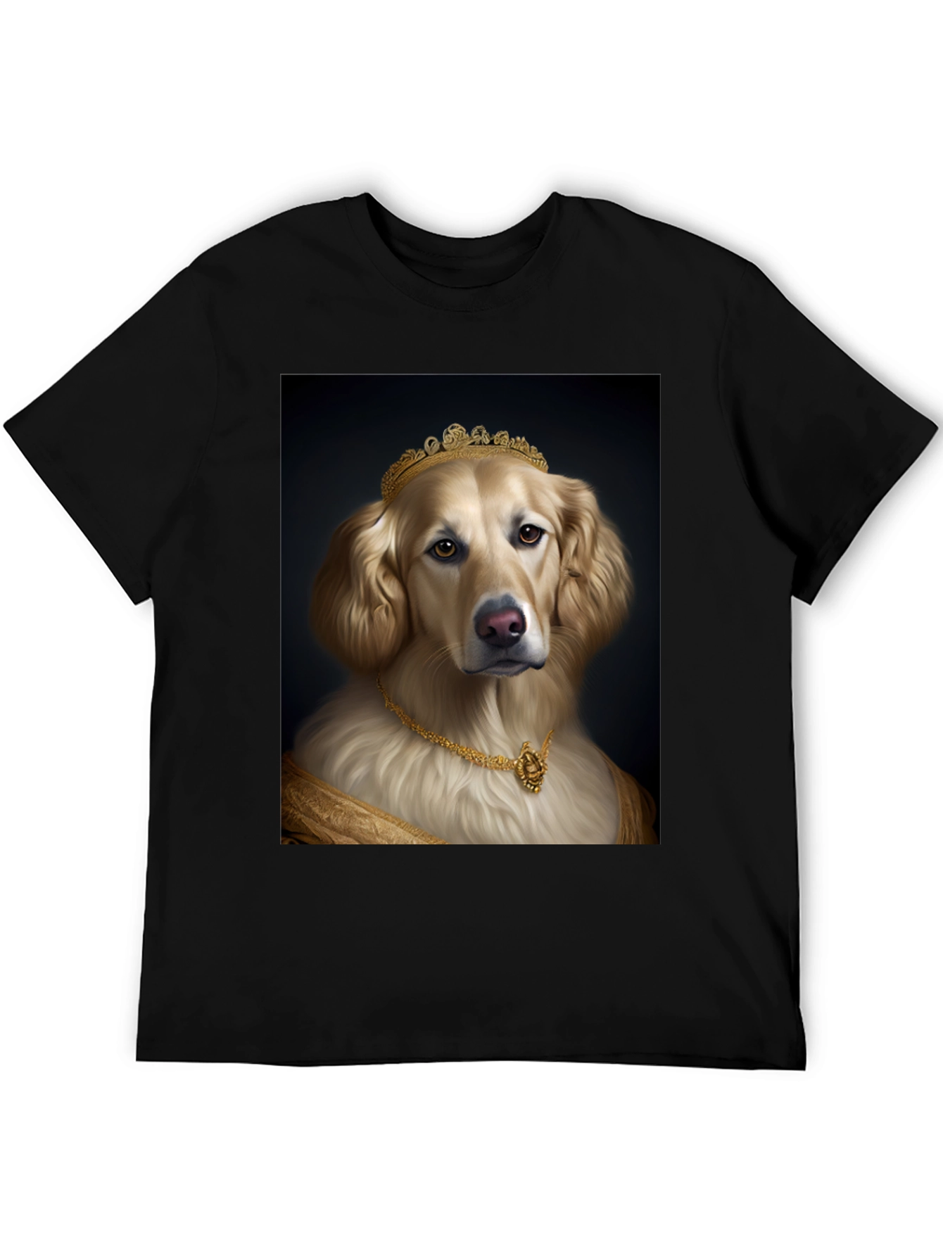 Golden Retriever Queen Black T-Shirt