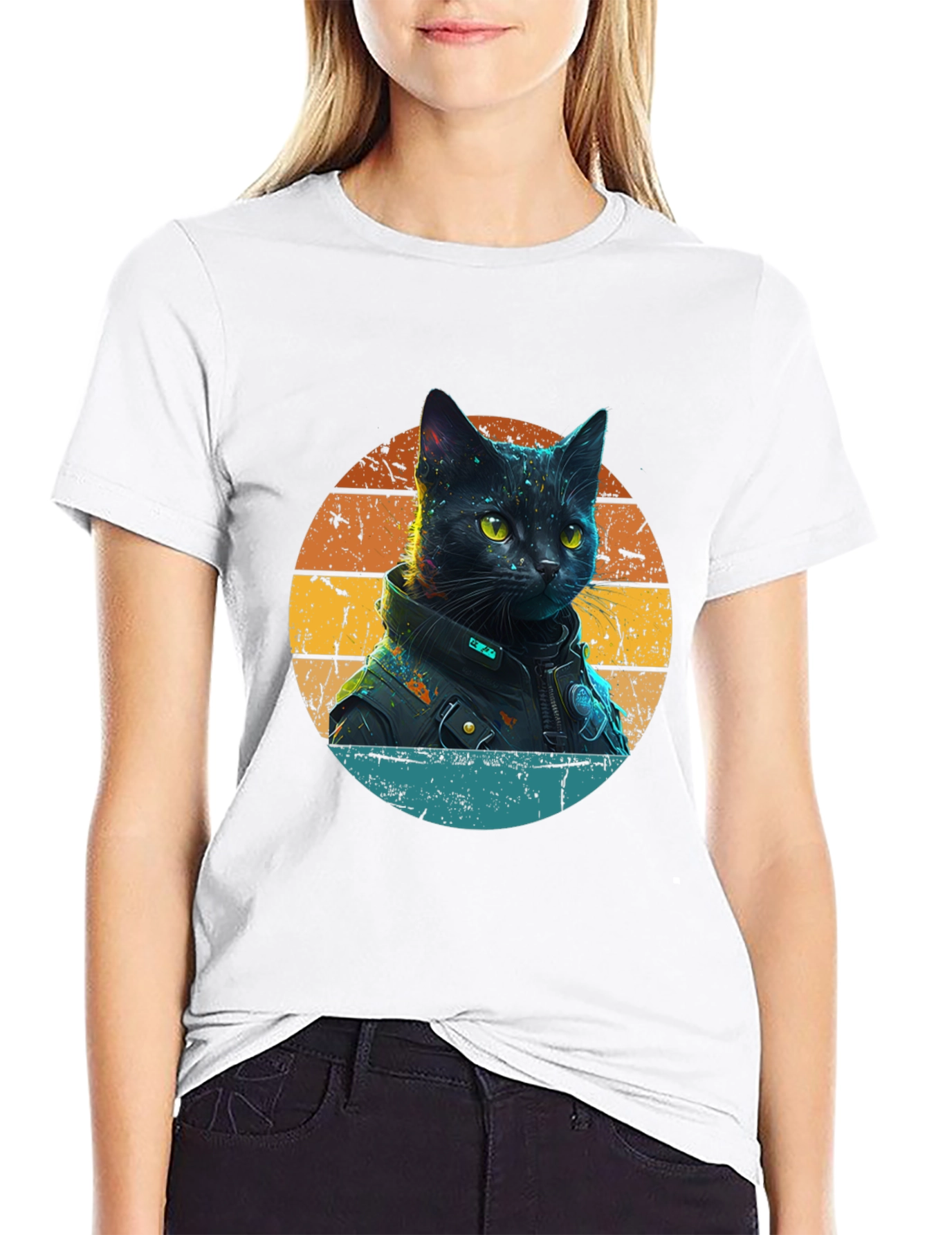 Cool Cat in Jacket T-Shirt
