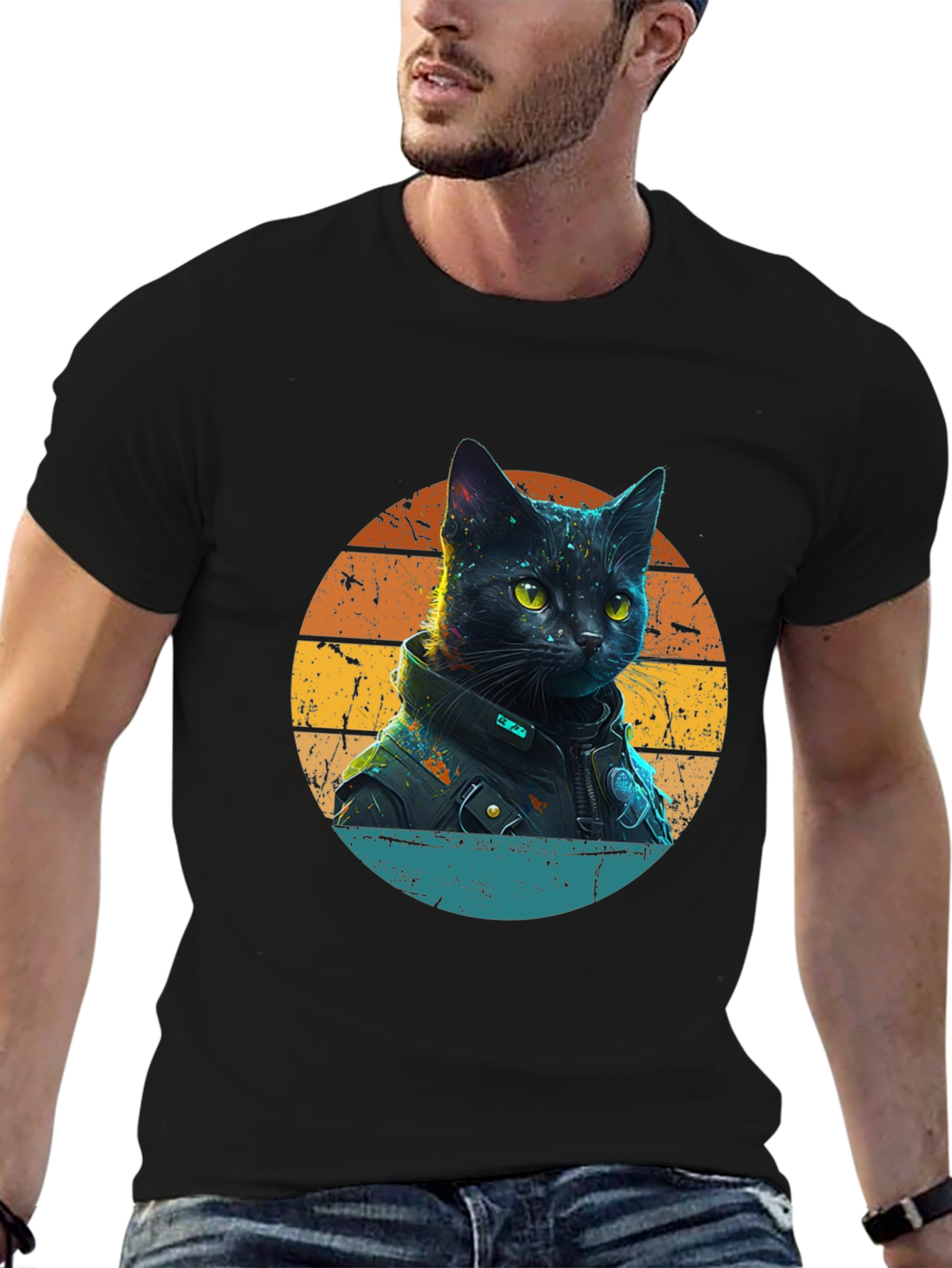 Cool Cat in Jacket T-Shirt