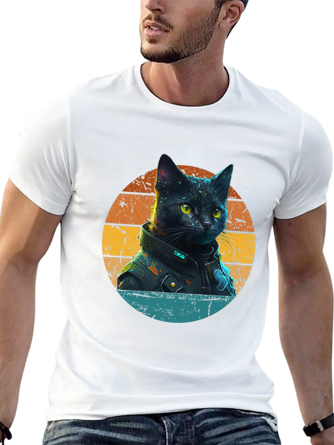Cool Cat in Jacket T-Shirt