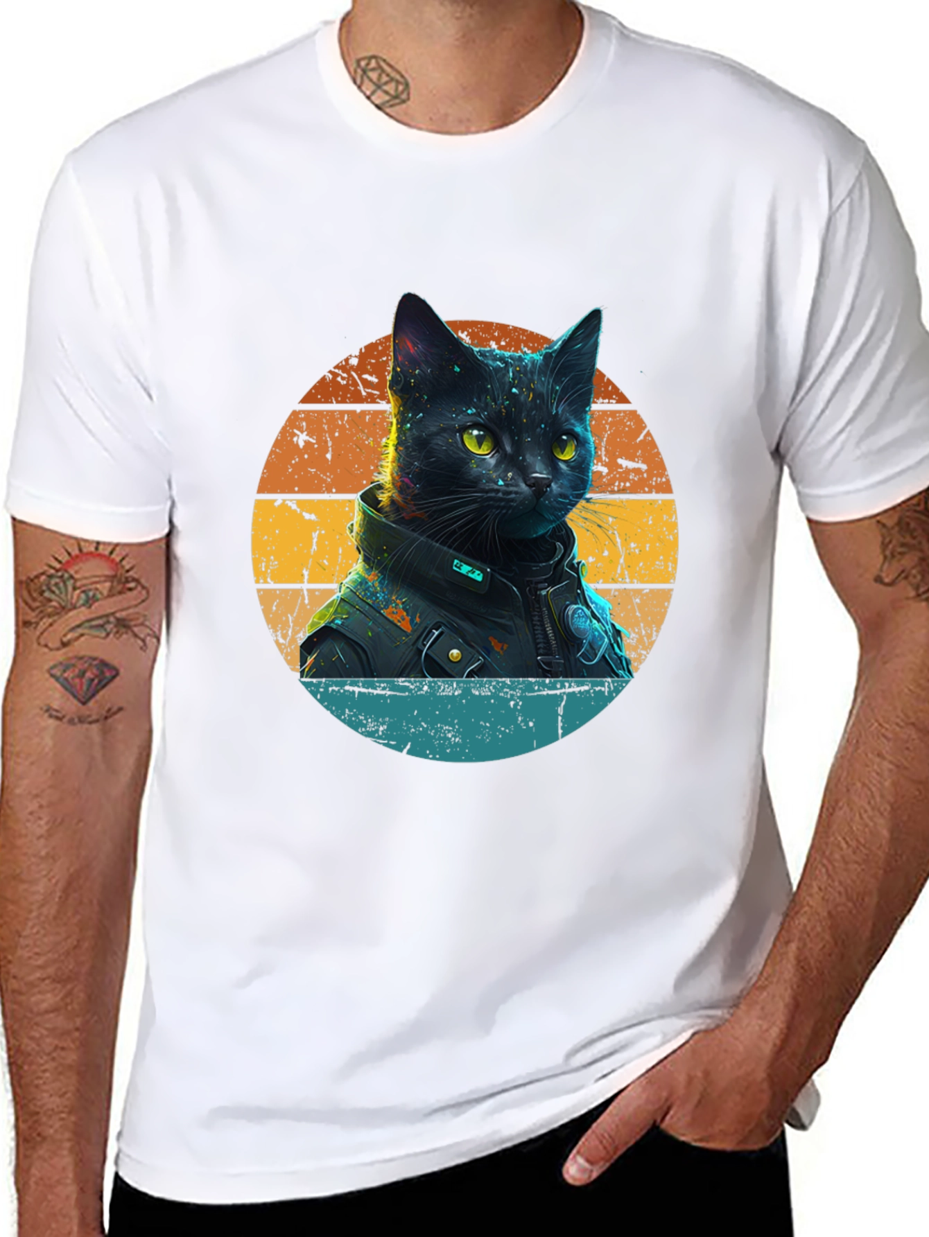 Cool Cat in Jacket T-Shirt