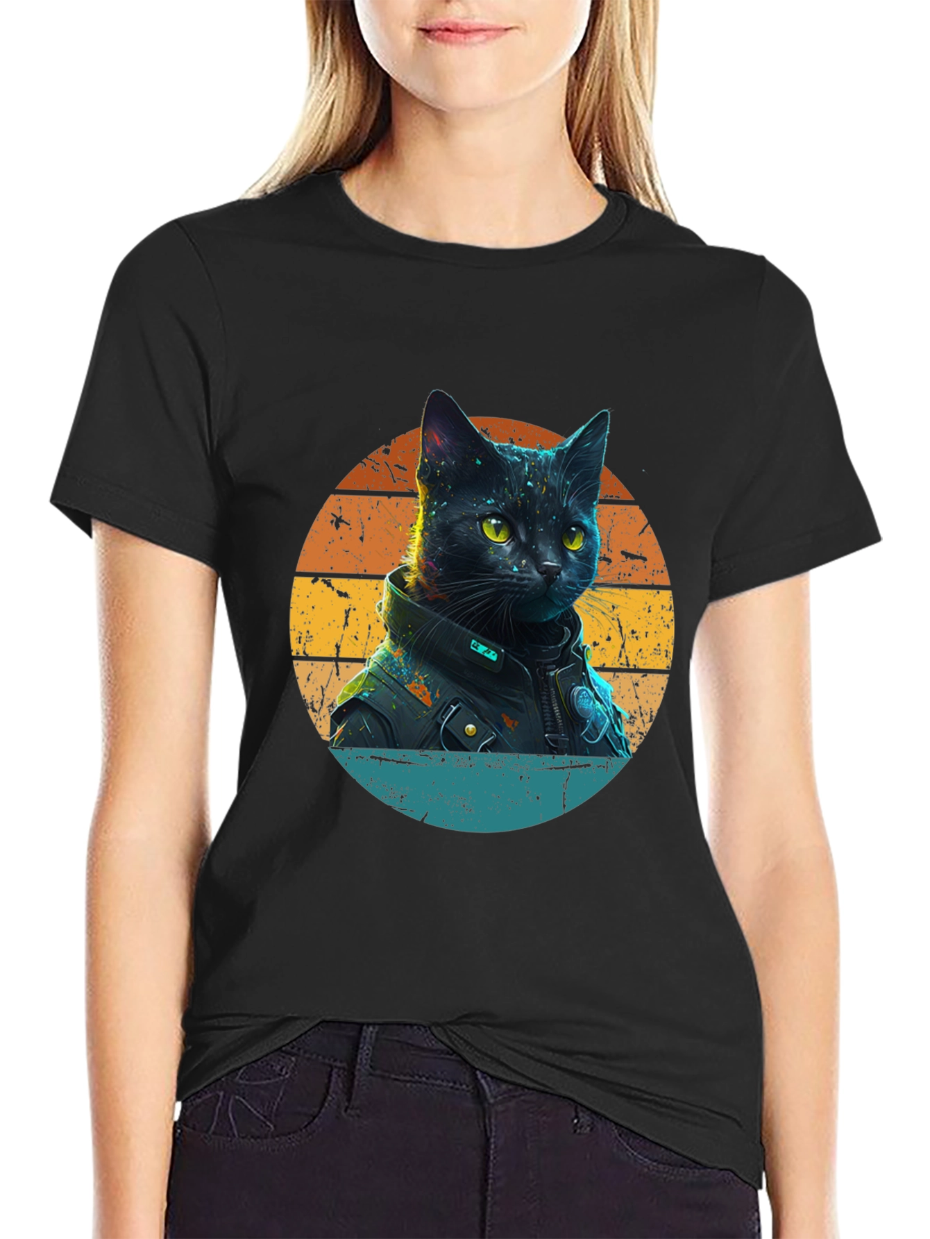 Cool Cat in Jacket T-Shirt