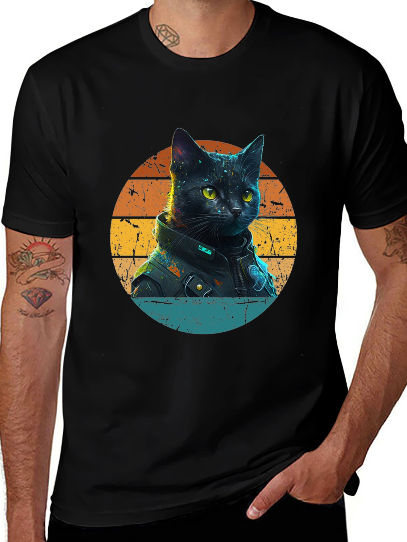 Cool Cat in Jacket T-Shirt