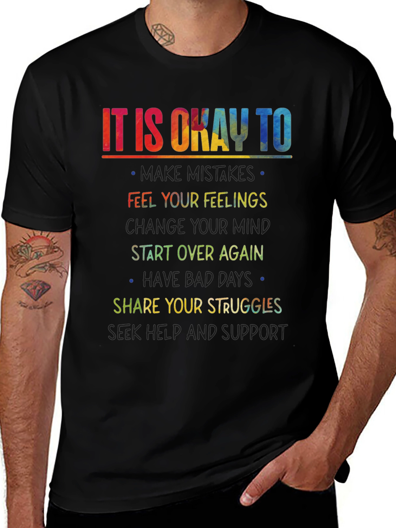 It Is Okay To Graphic Tee - Inspirational Shirt
