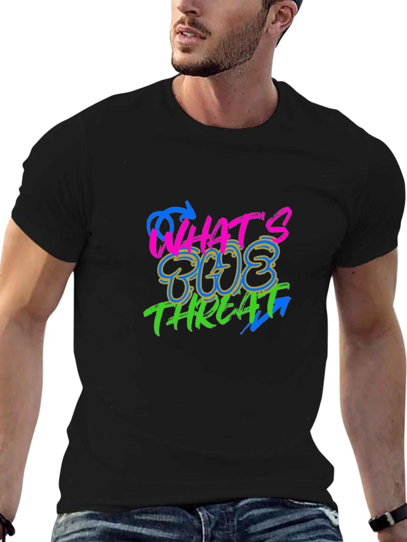 Whats The Threat Graphic Black T-Shirt