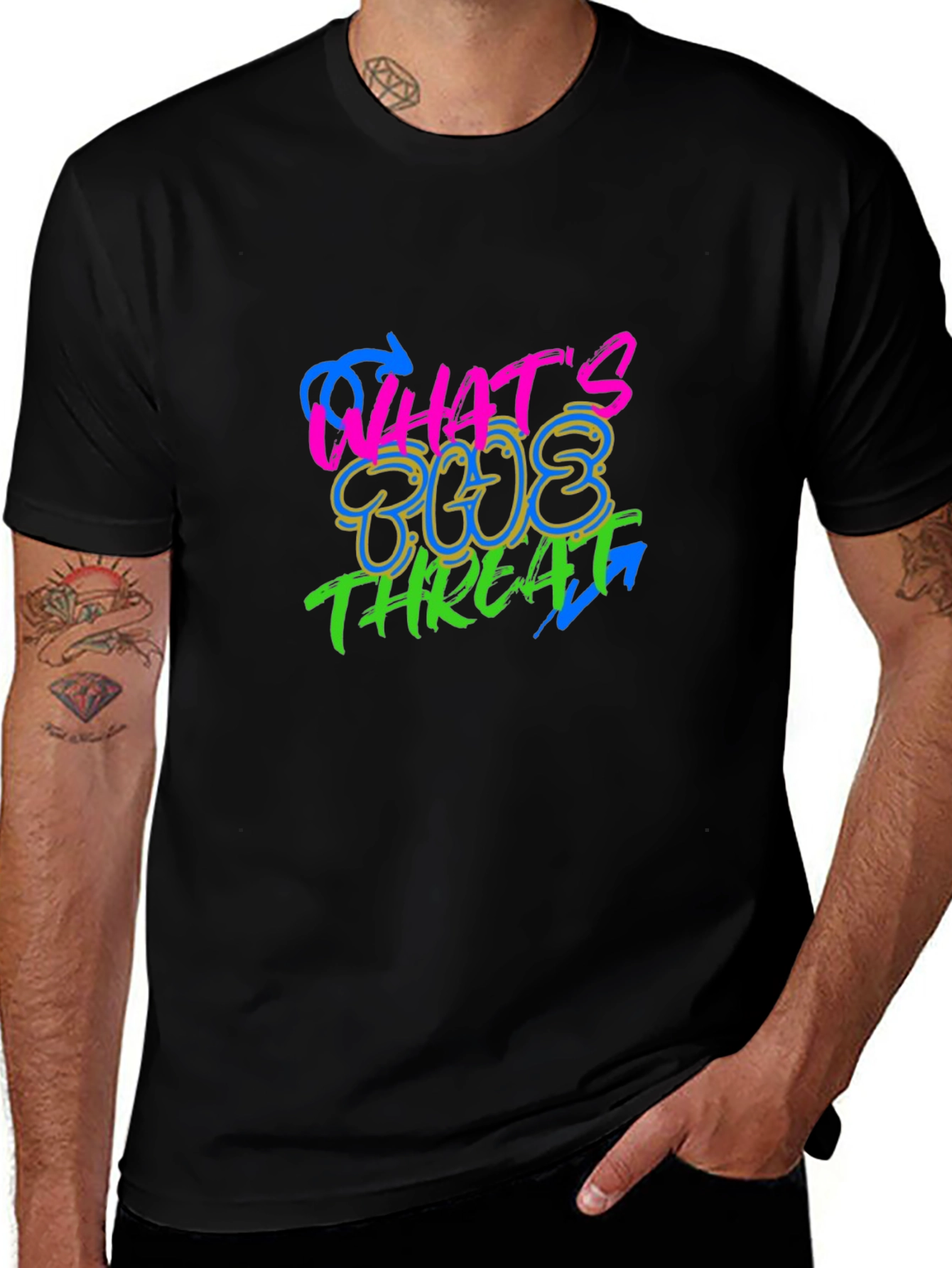 Whats The Threat Graphic Black T-Shirt