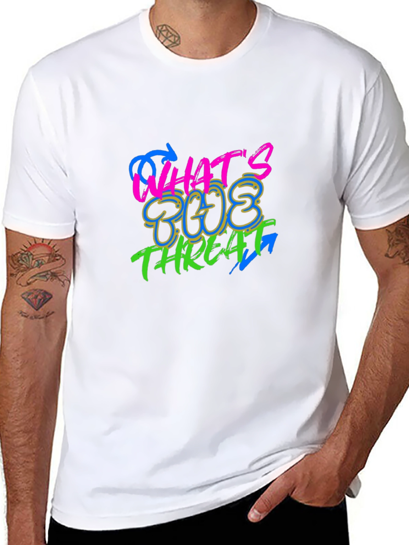 Whats The Threat Graphic Black T-Shirt