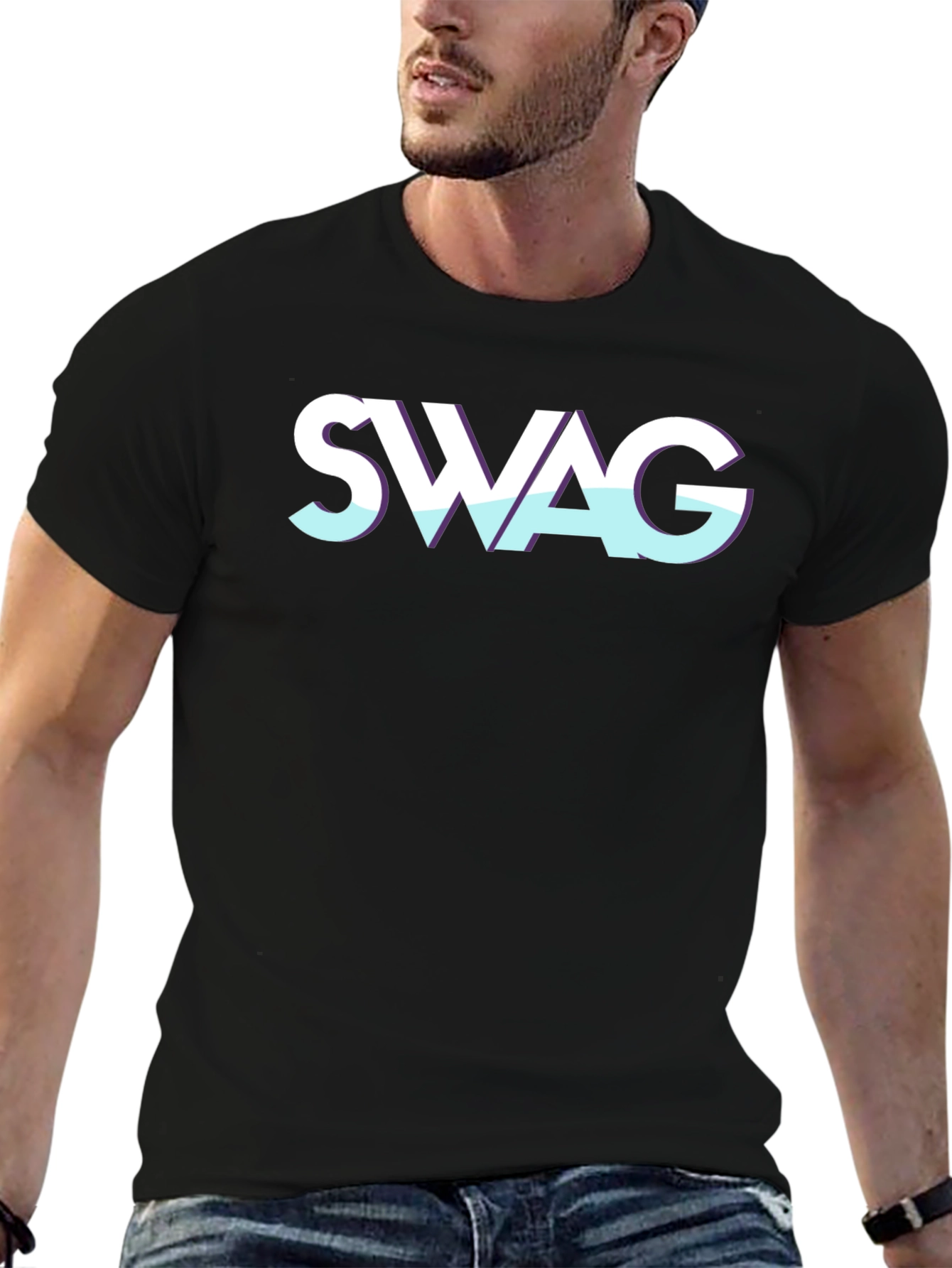 Swag Graphic Tee - Cool Black T-Shirt