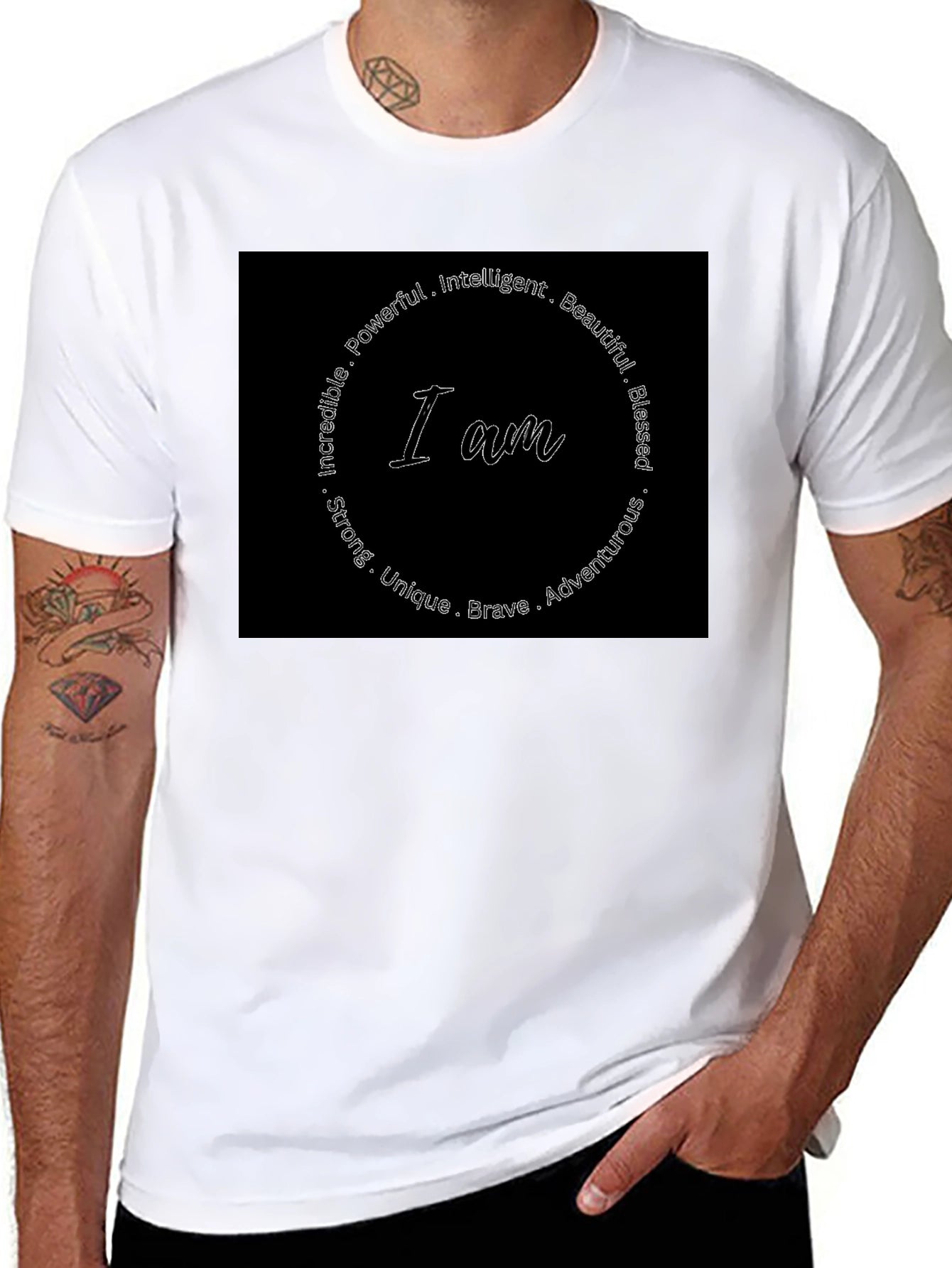 I Am Affirmations Graphic Tee - Black
