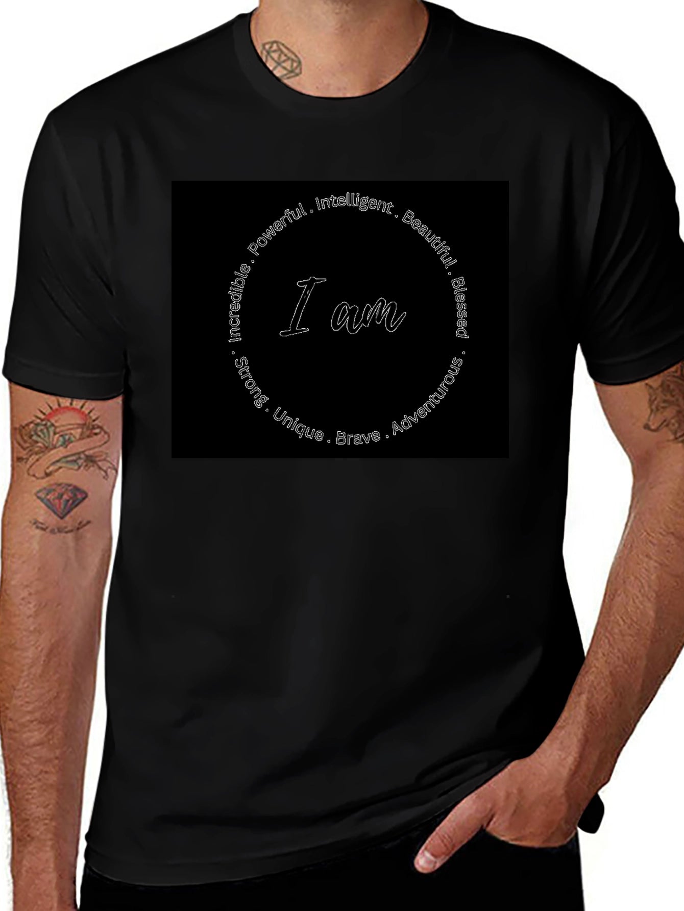 I Am Affirmations Graphic Tee - Black