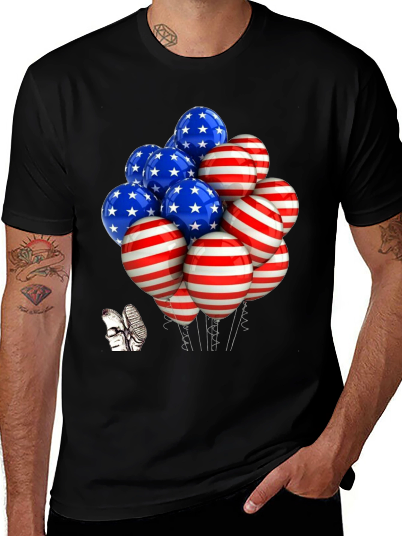 Patriotic Balloon Graphic Tee - USA Pride