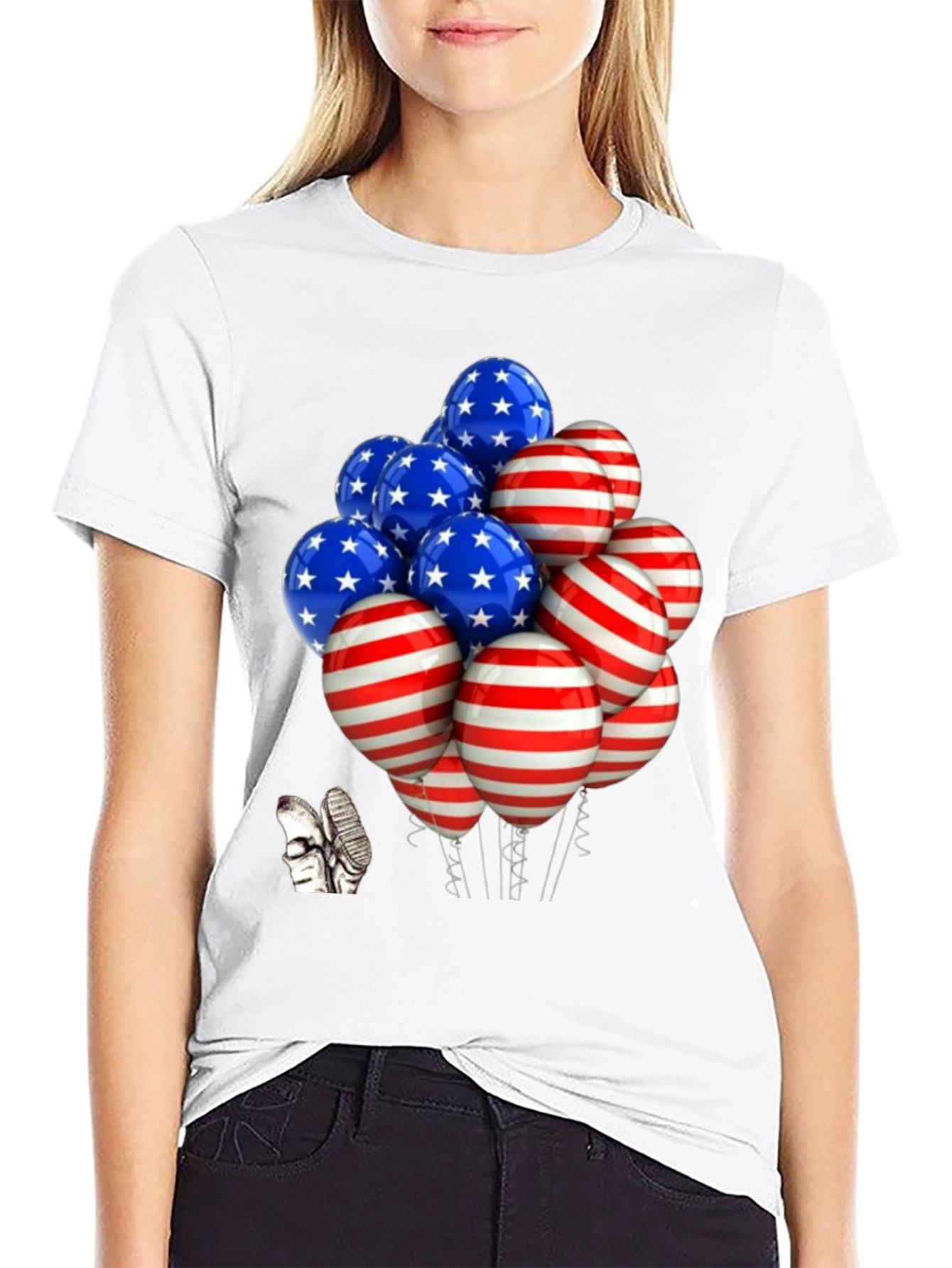 Patriotic Balloon Graphic Tee - USA Pride