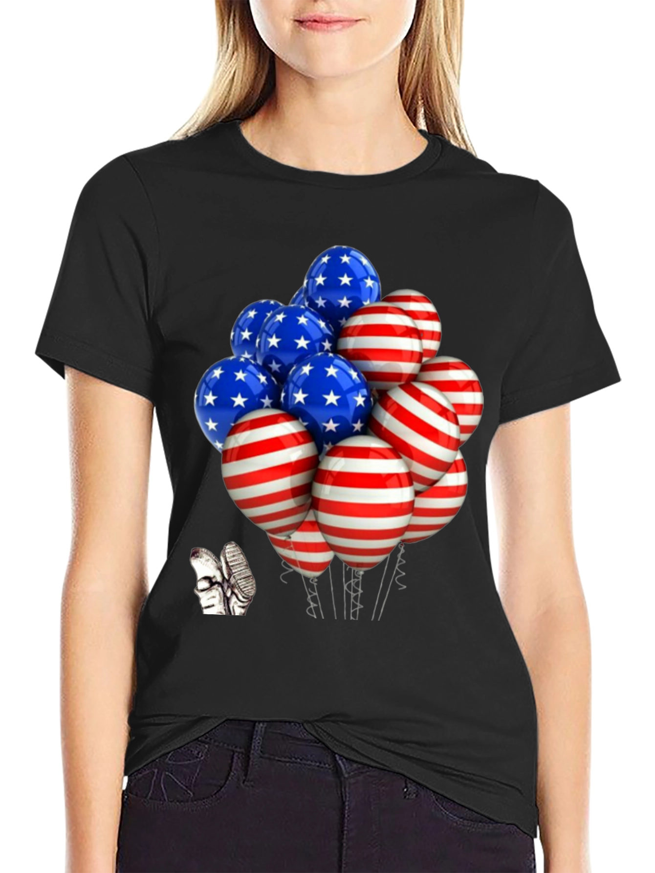 Patriotic Balloon Graphic Tee - USA Pride