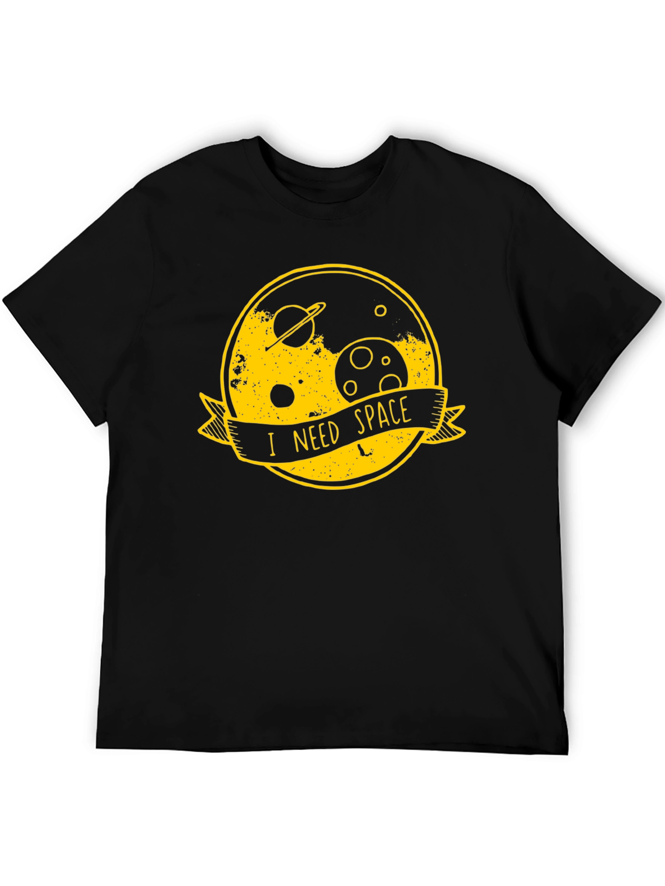 I Need Space Graphic Tee - Black Cotton T-Shirt