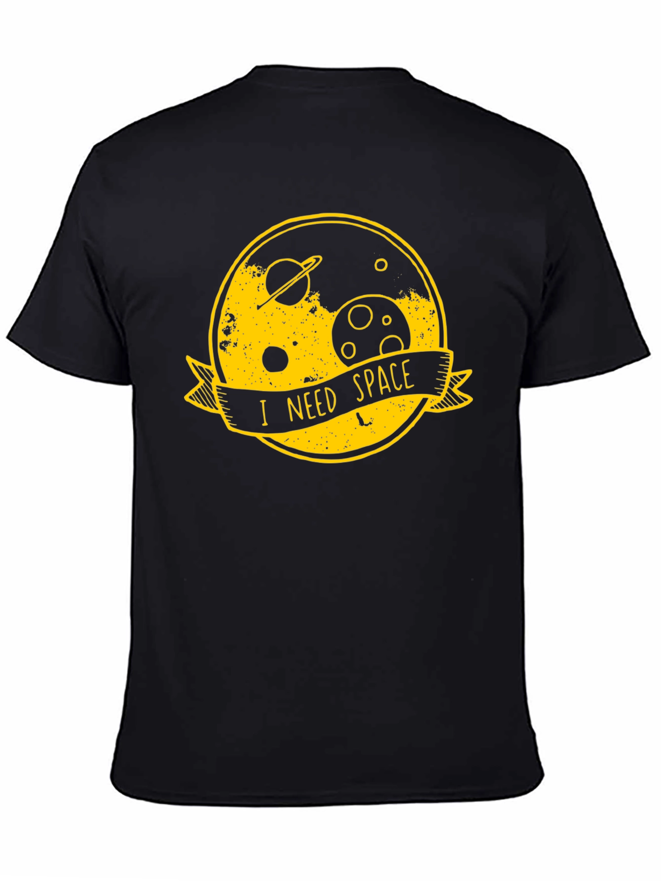 I Need Space Graphic Tee - Black Cotton T-Shirt