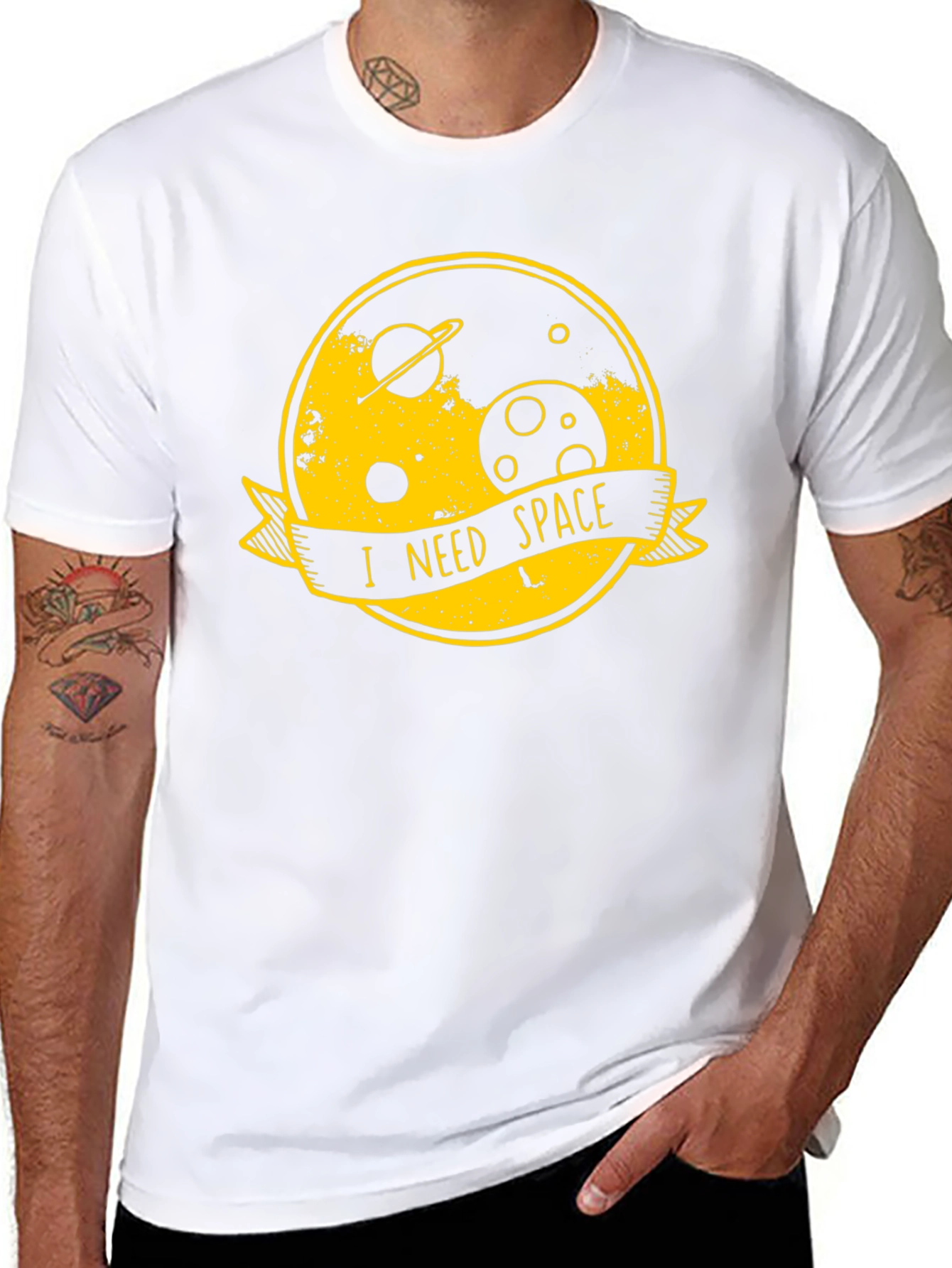I Need Space Graphic Tee - Black Cotton T-Shirt
