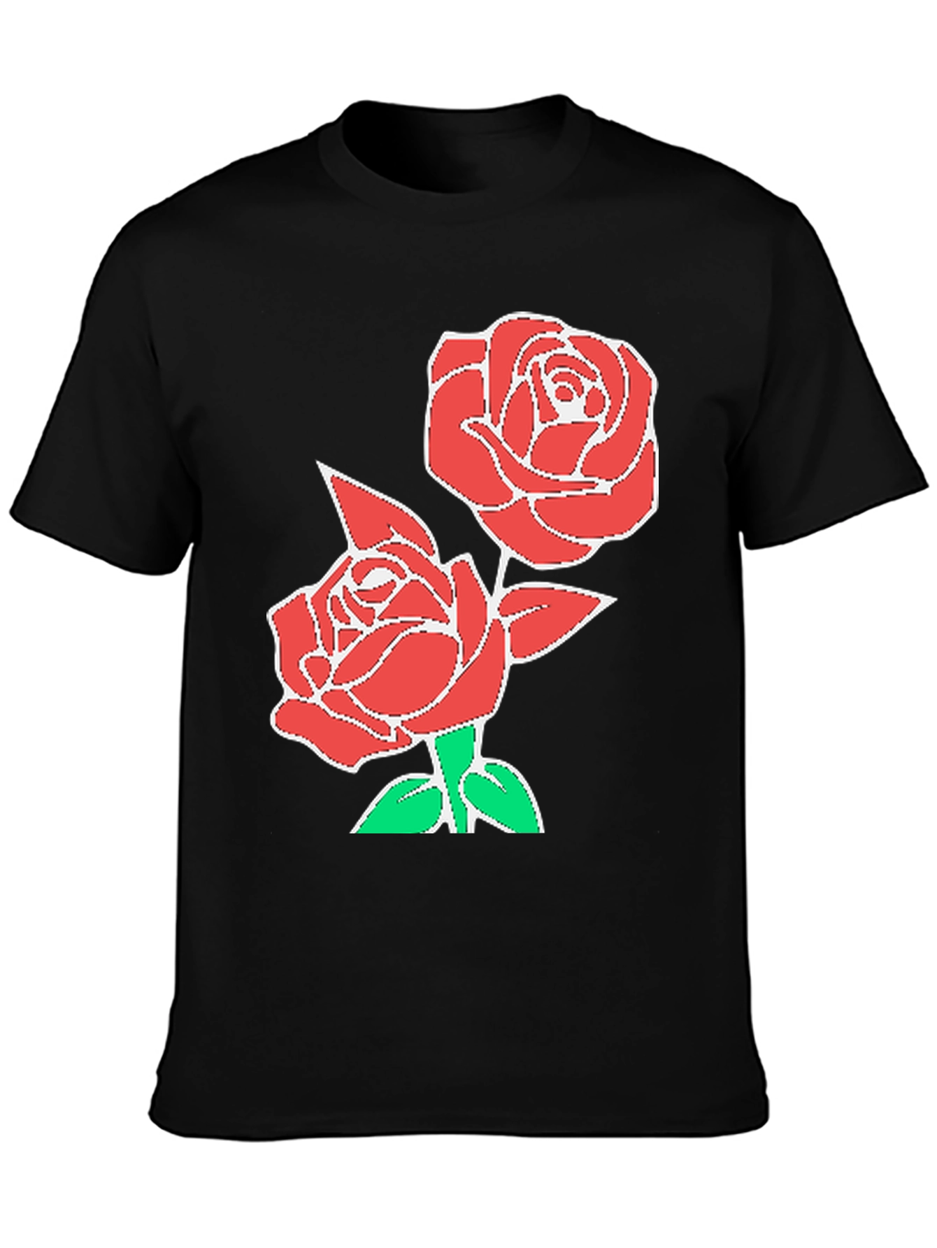 Black Rose Graphic T-Shirt - Stylish Floral Design