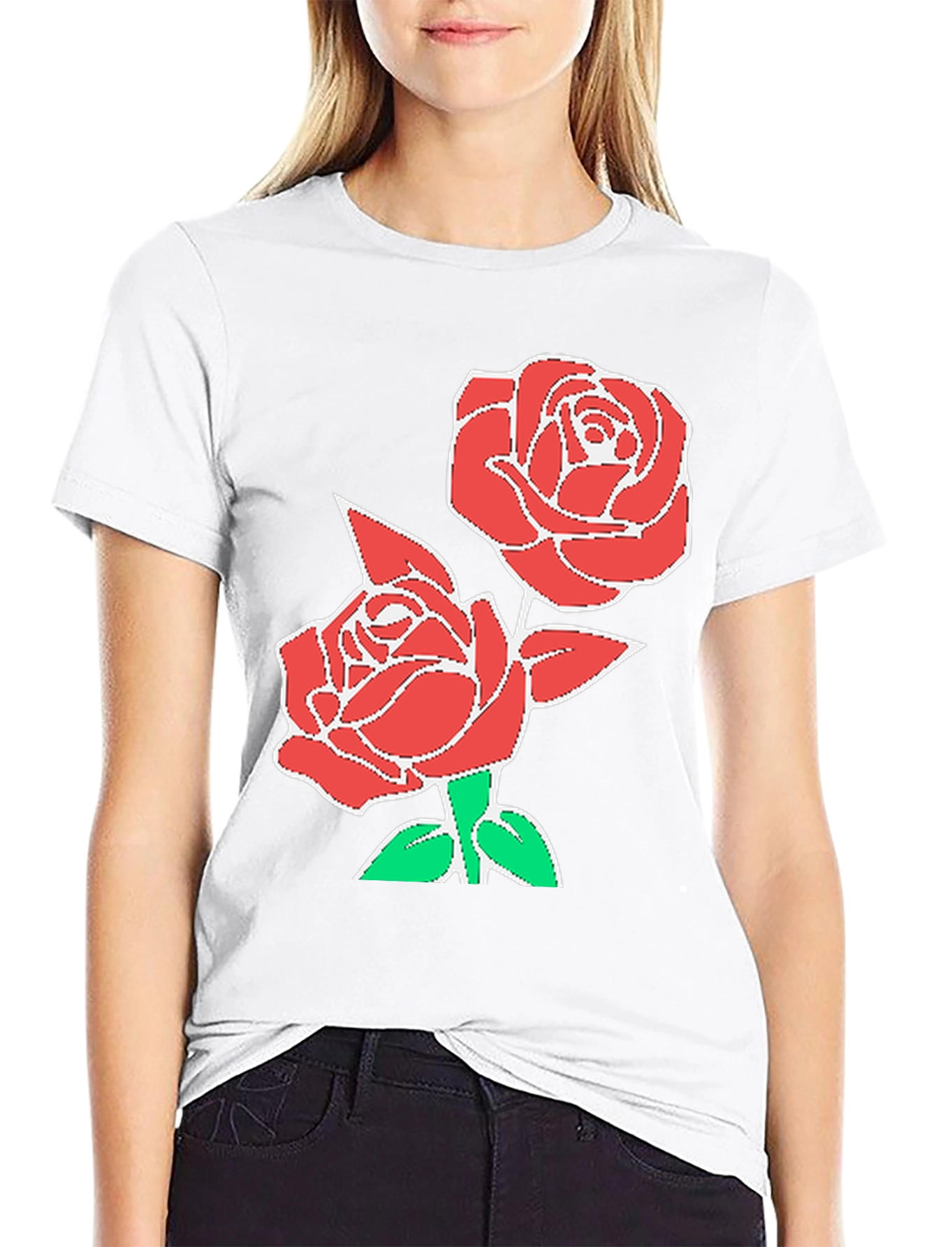 Black Rose Graphic T-Shirt - Stylish Floral Design