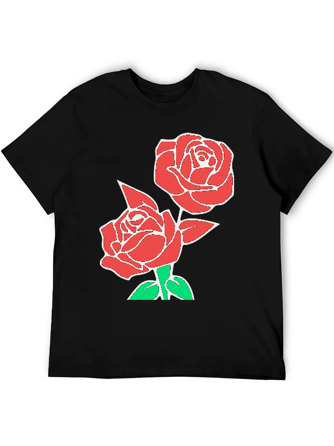 Black Rose Graphic T-Shirt - Stylish Floral Design